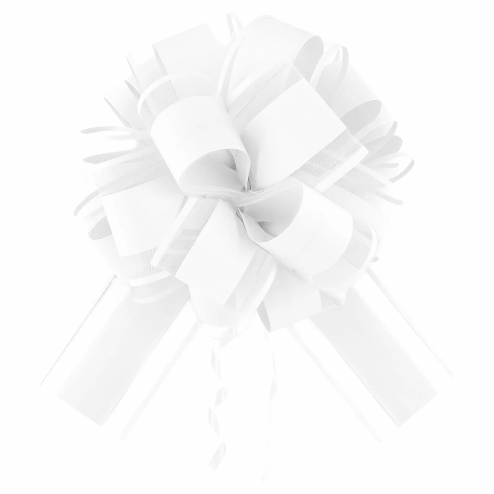 Grands Nœuds à Tirer Blancs 15cm Rubans Décoratifs pour Mariage Voiture Cadeaux