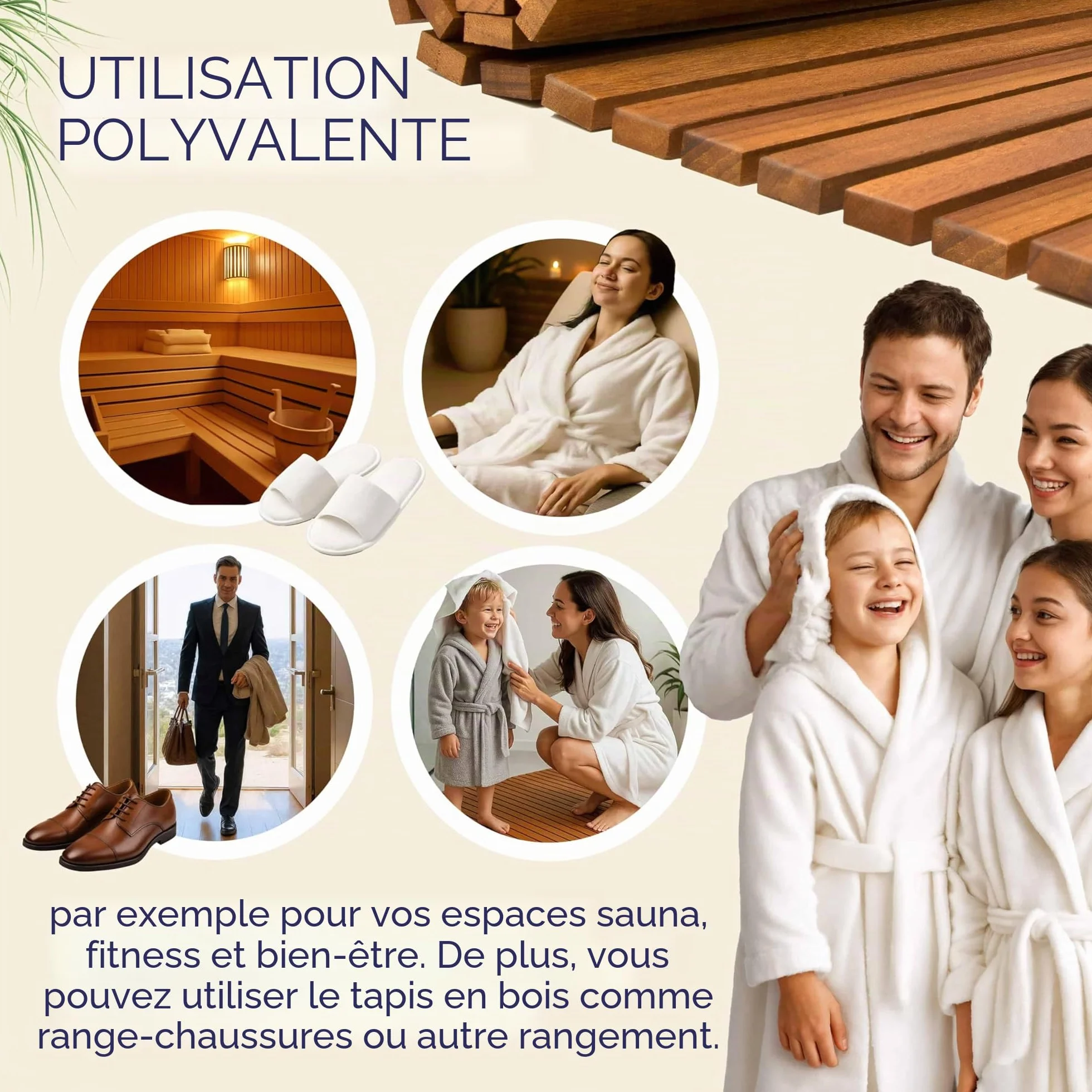 Tapis de Bain en Bois d'Acacia Antidérapant 76 x 50 cm Caillebotis Salle de Bain