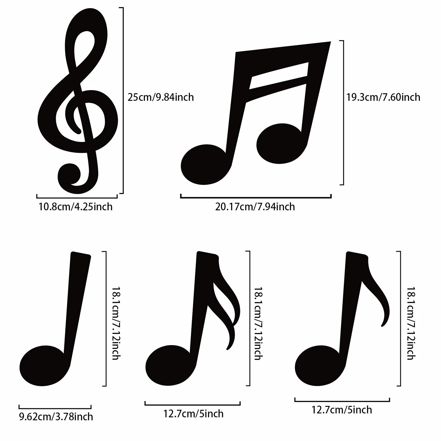 Boao 40 Pièces Décorations de Fête de Musique Silhouette de Notes de Musique