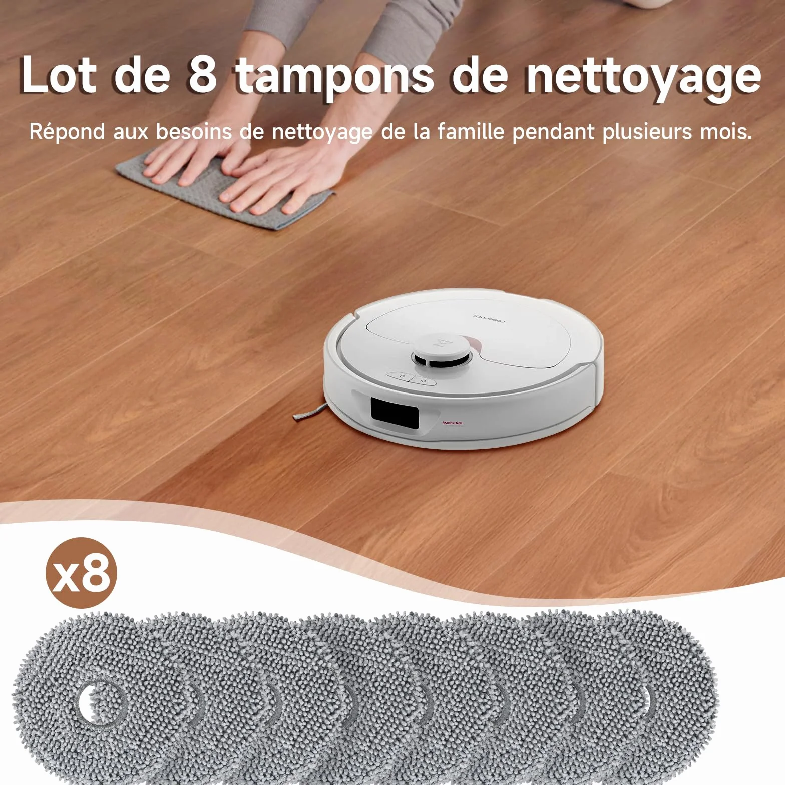 Serpillières de Rechange Roborock Saros 10R/20/Z70 Qrevo Aspirateur Robot Lavable