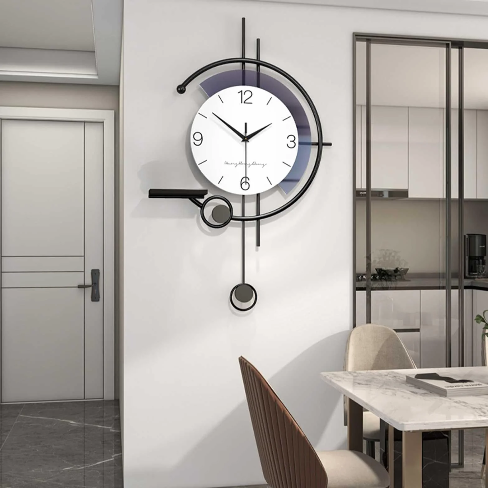 Horloge Murale Moderne Minimaliste Silencieuse Quartz Art Déco Salon Chambre Bureau