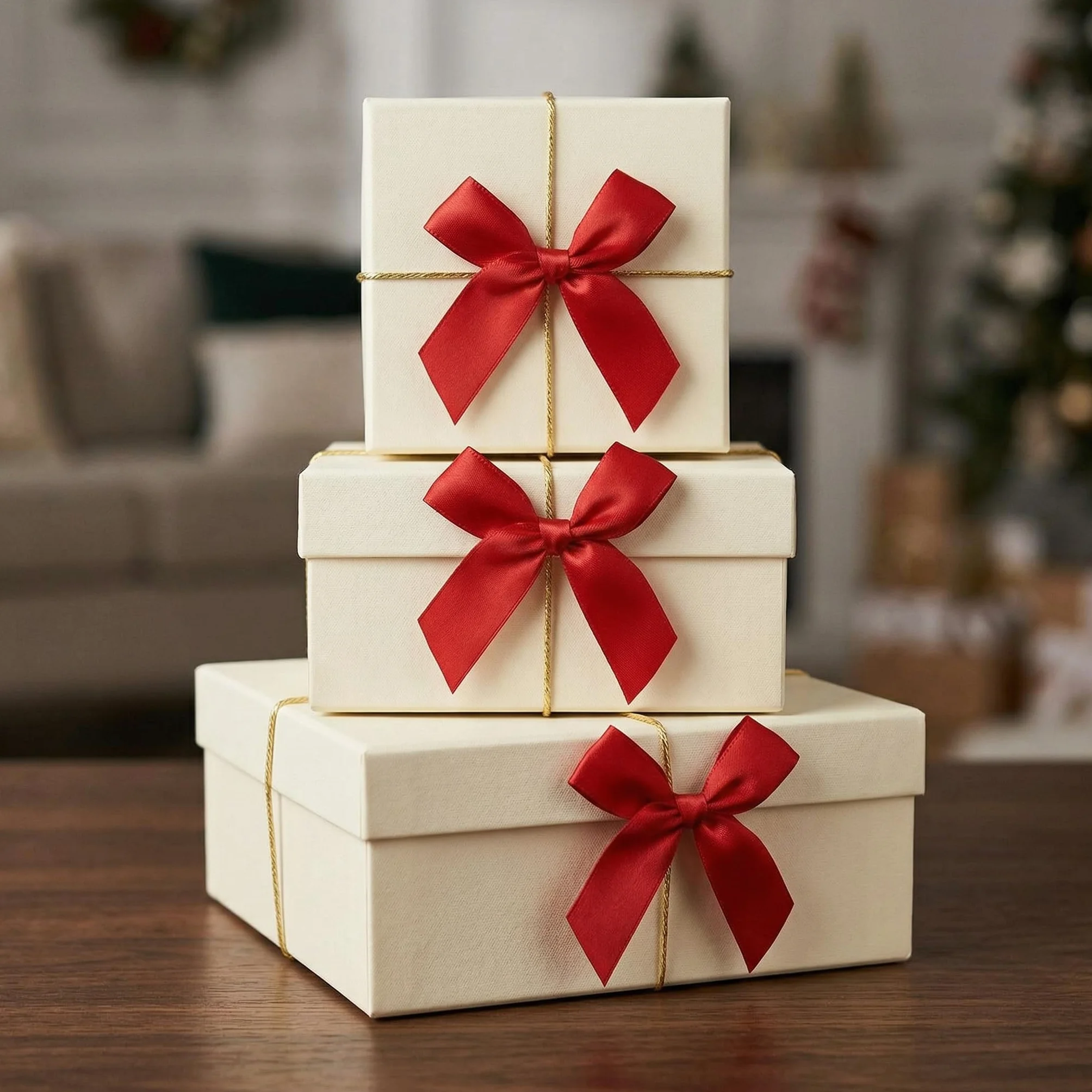 Noeuds Cadeau Rouges 60 Pièces, Petits Noeuds Décoratifs Faits Main pour Emballage Cadeau, Artisanat, Gâteaux