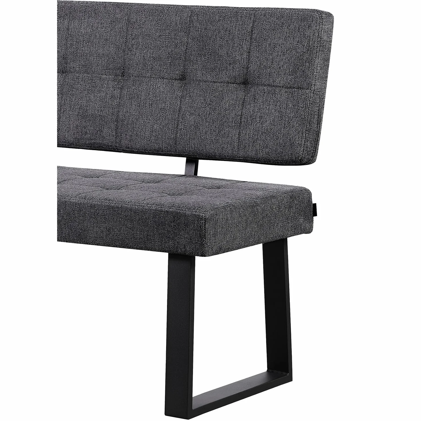 B&D home Banc Sigfrid Banc d’Angle avec Dossier Microfibre Anthracite Mousse Froide 140 cm
