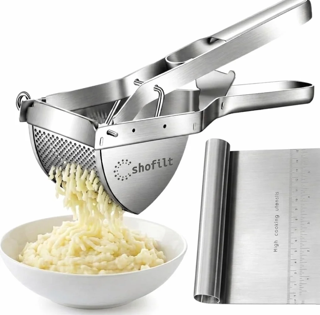Presse-purée professionnel inoxydable avec grattoir à pâte, lave-vaisselle
