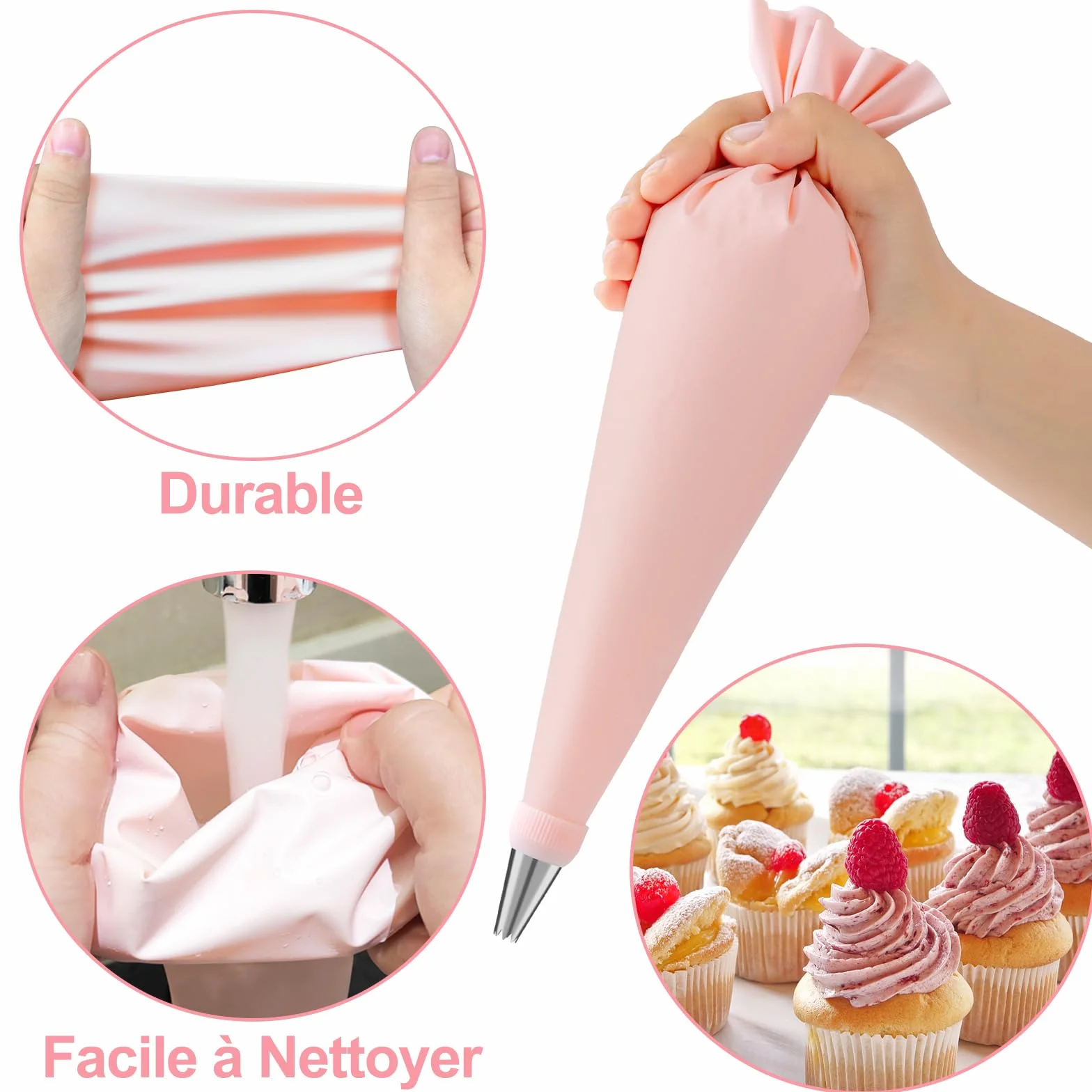 Nifogo Poche à Douille Pâtisserie 40 Pcs Kit Ustensiles à Pâtisserie