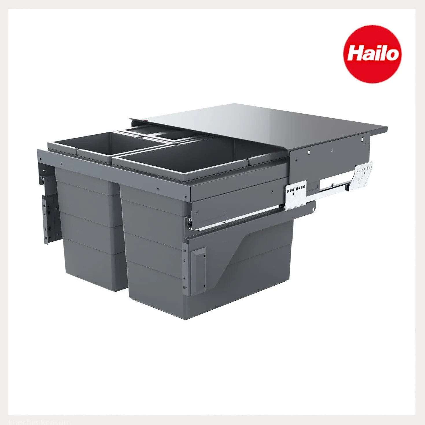 Poubelle de cuisine tri sélectif Hailo AS Cargo encastrable 3 bacs 54L