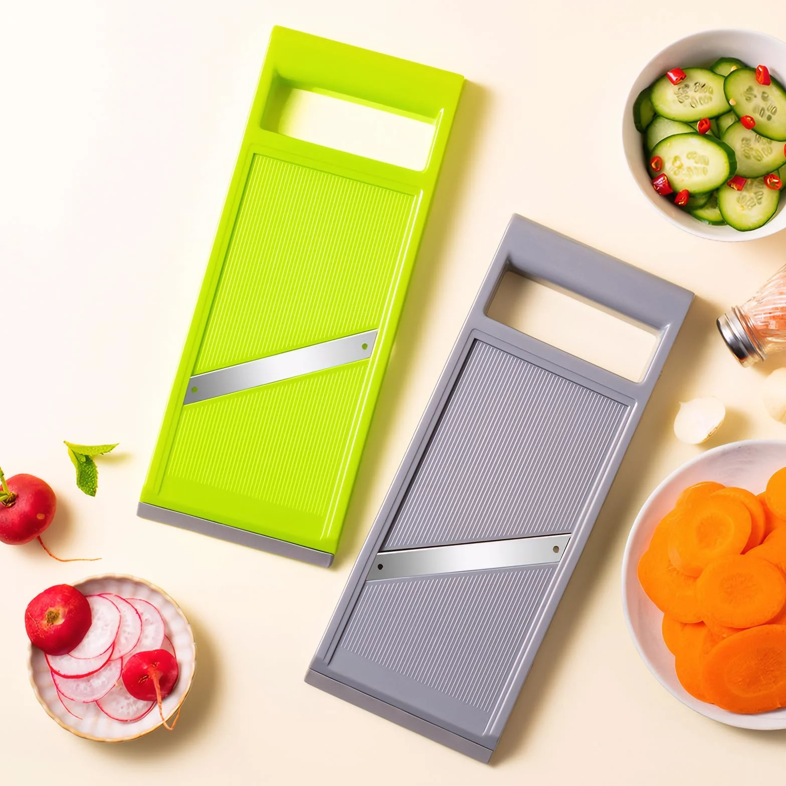 Machine à Croustilles Éminceur à Main en Acier Inoxydable pour Pommes de Terre, Carottes, Concombres