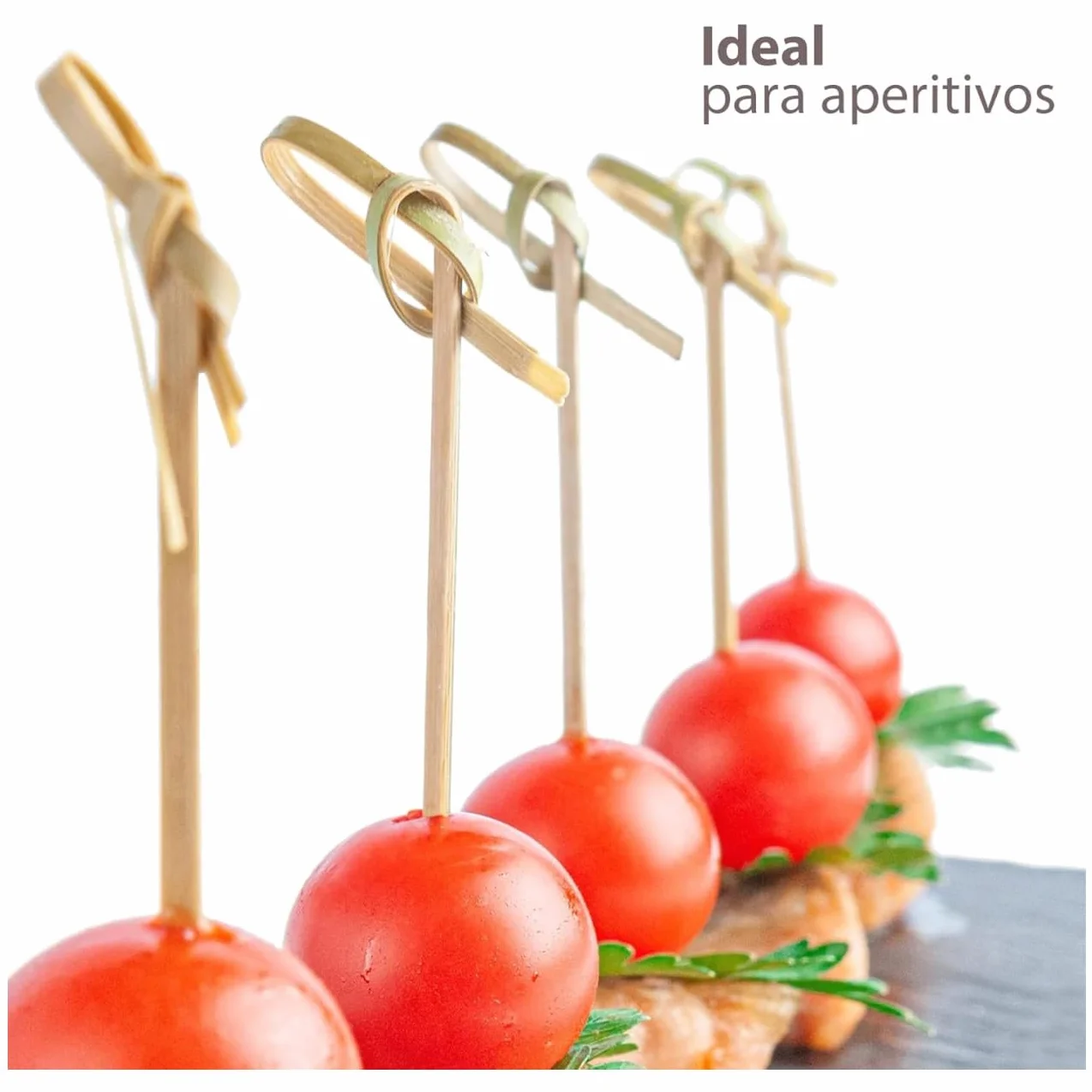 Pics à Cocktail Cure Dents en Bambou 7cm Lot de 100 - Brochettes Apéritifs pour Fête