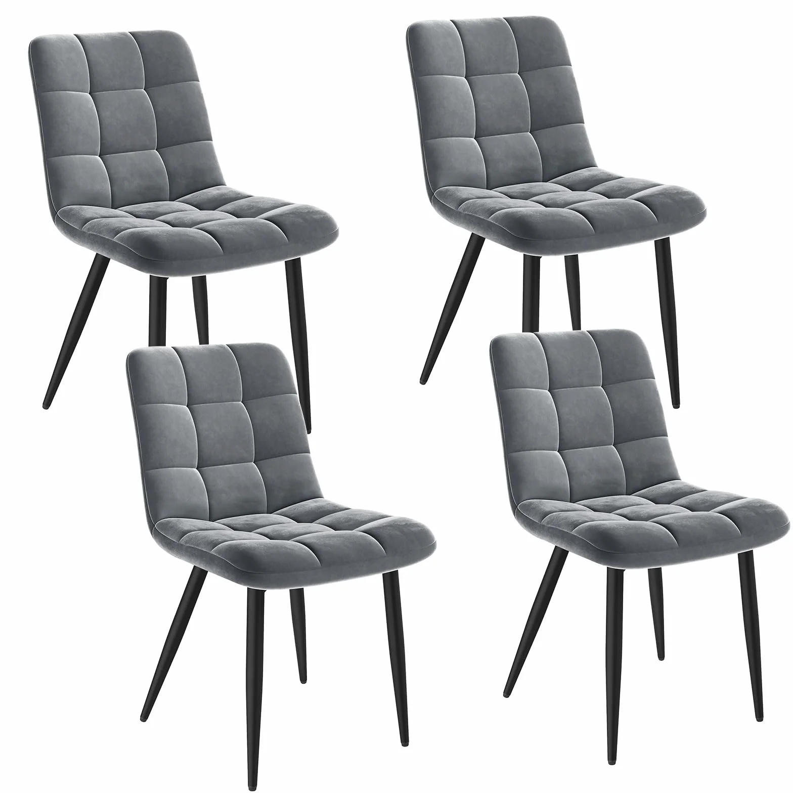 INRE Chaises de Salle à Manger Lot de 4 Gris Foncé