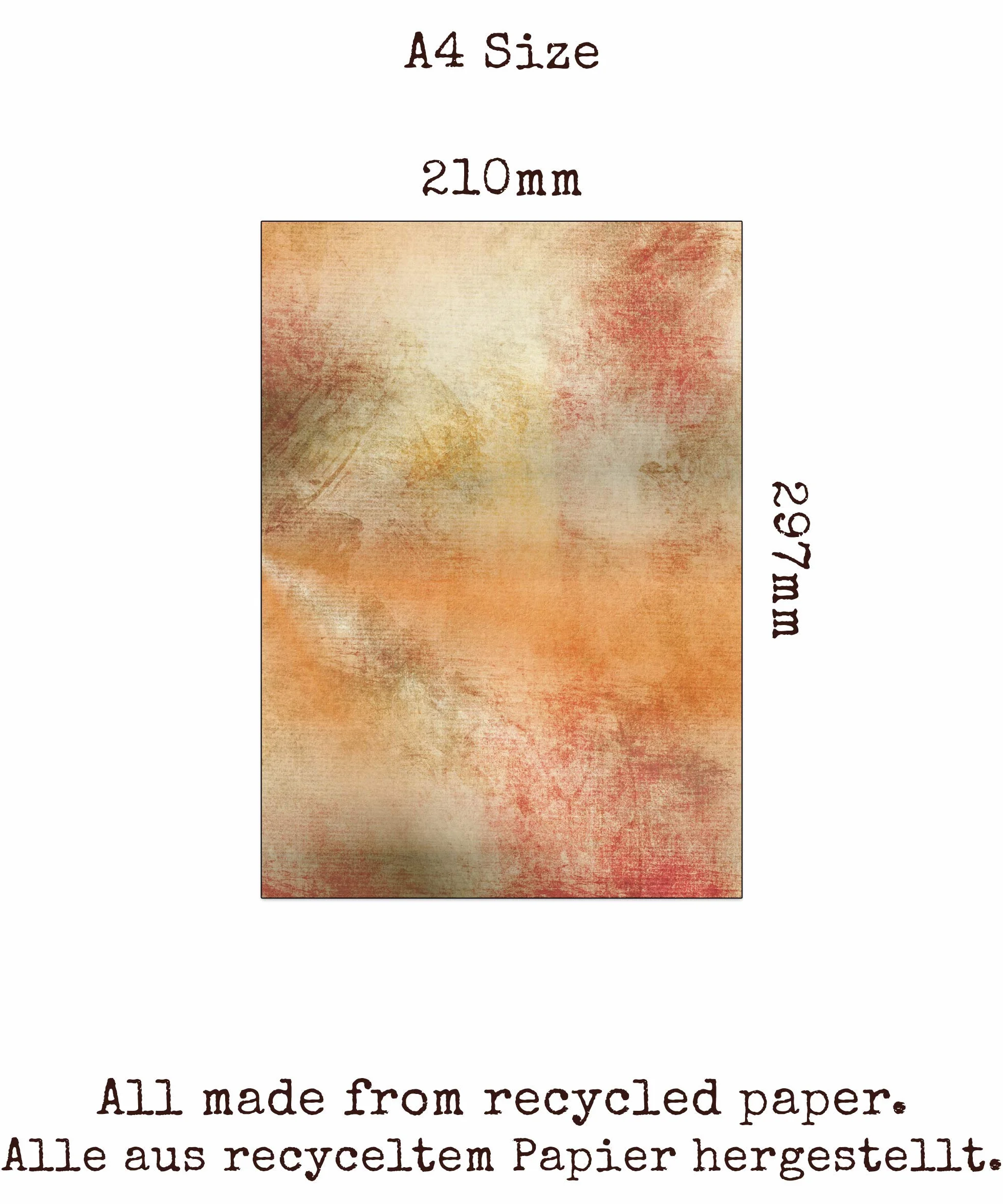 Papier parchemin vintage A4 170 g/m² lot de 60 feuilles recyclé 6 motifs