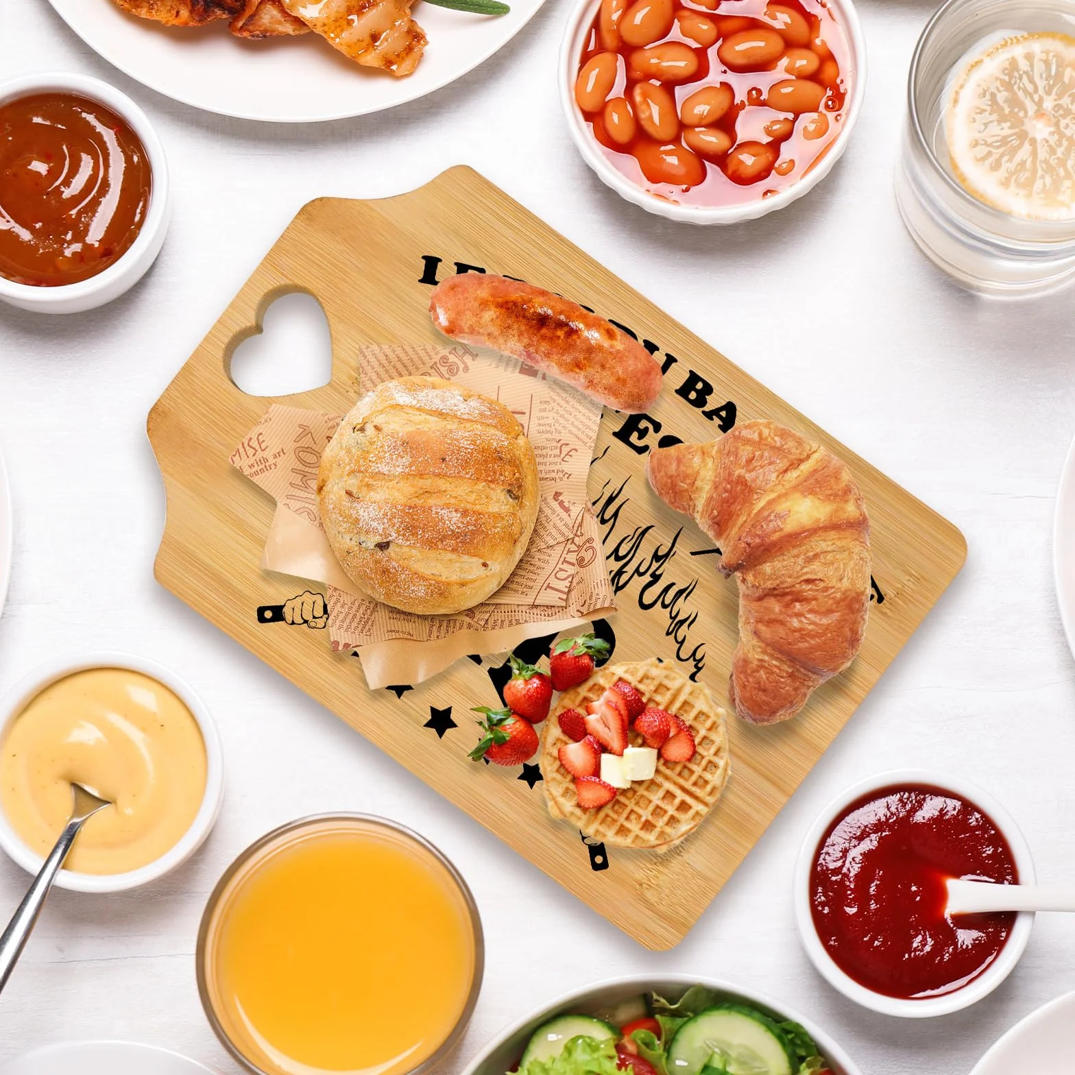 Planche à découper en bambou Cadeau pour Papa Fête des Pères Noël