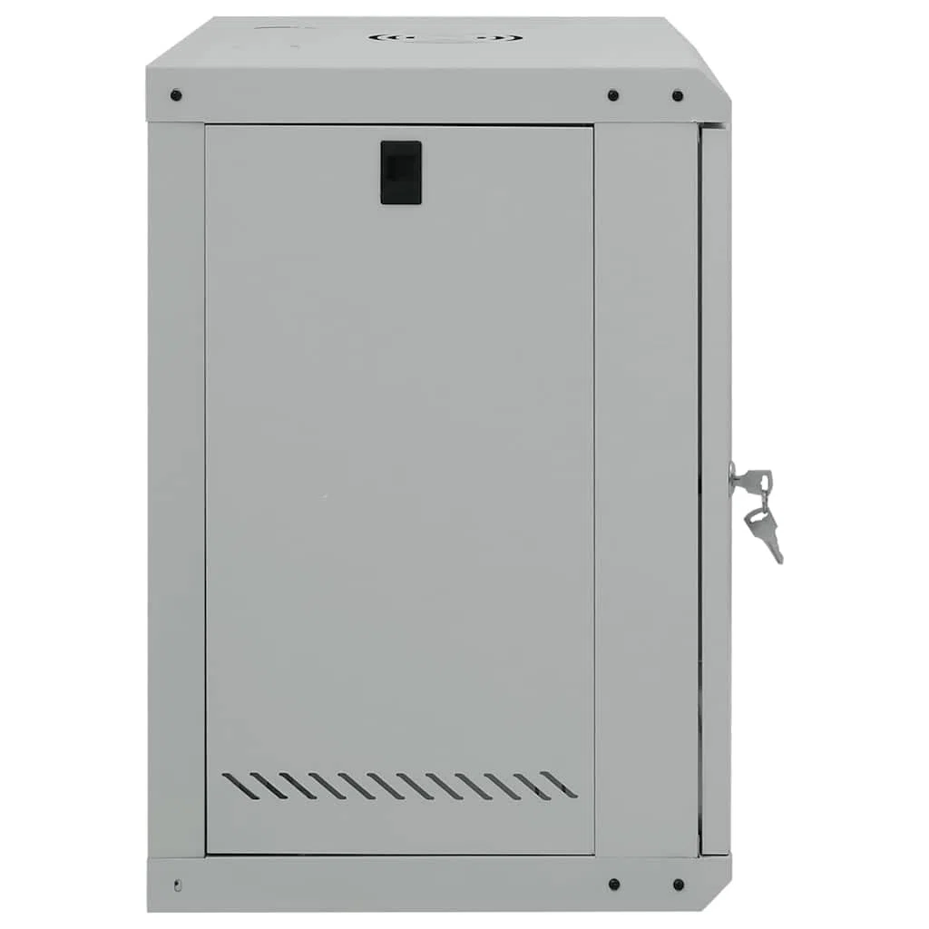 Armoire réseau en acier avec mémoire, gris, 53 x 45 x 60 cm, montage mural, avec serrure de sécurité pour LAN, NAS, serveur domestique, Ethernet, Wi-Fi, multimédia, bureau et maison