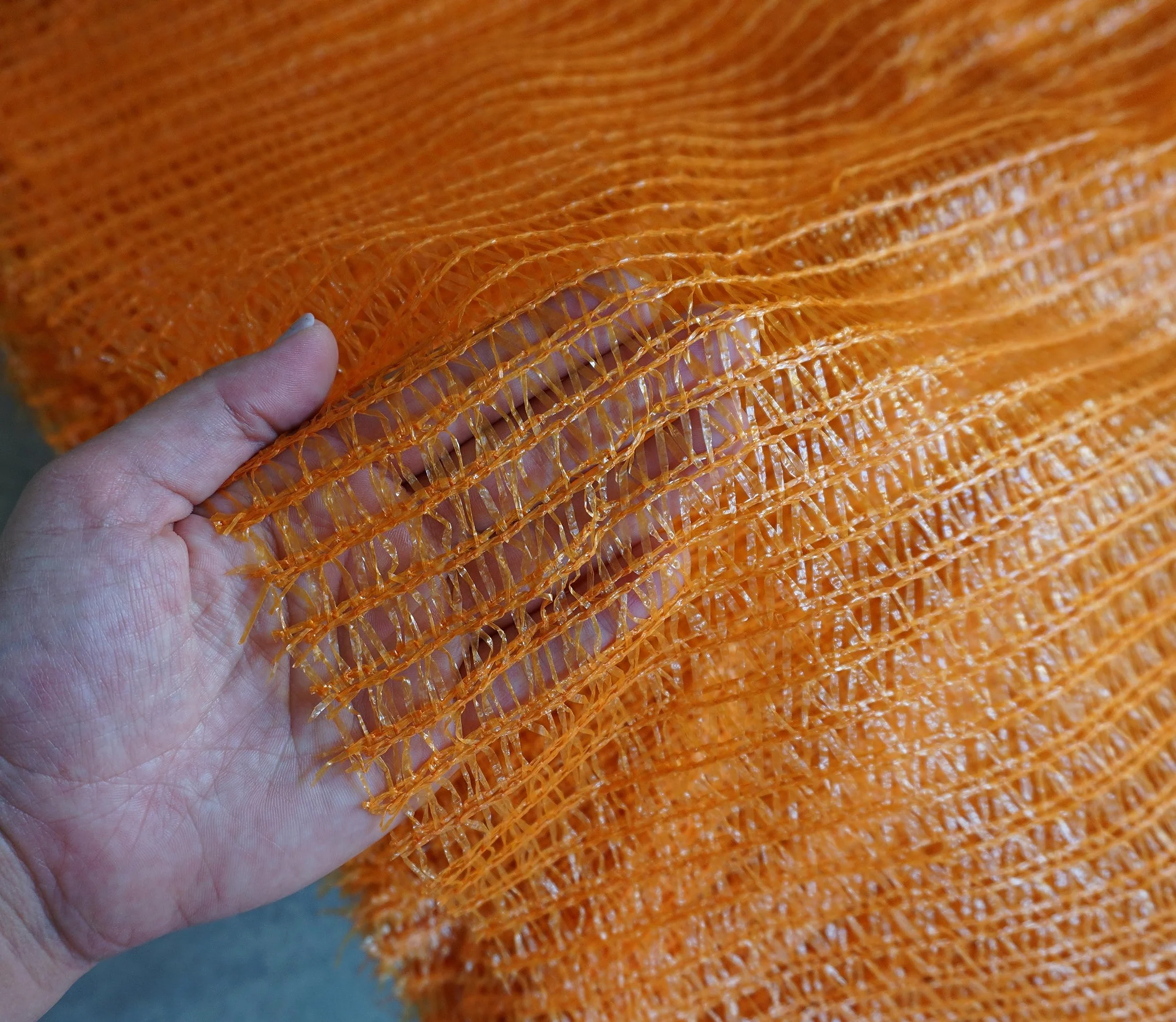 Raschel Lot de 100 sacs en maille plastique avec cordon de serrage Orange 42 x 60 cm