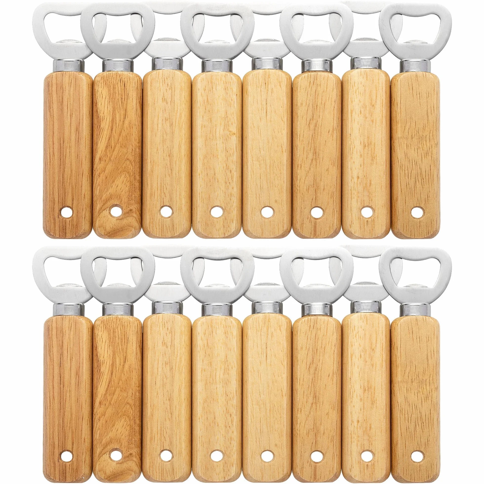 Ouvre-bouteilles en Bois Gravable 16 Pièces pour Bière KH1316
