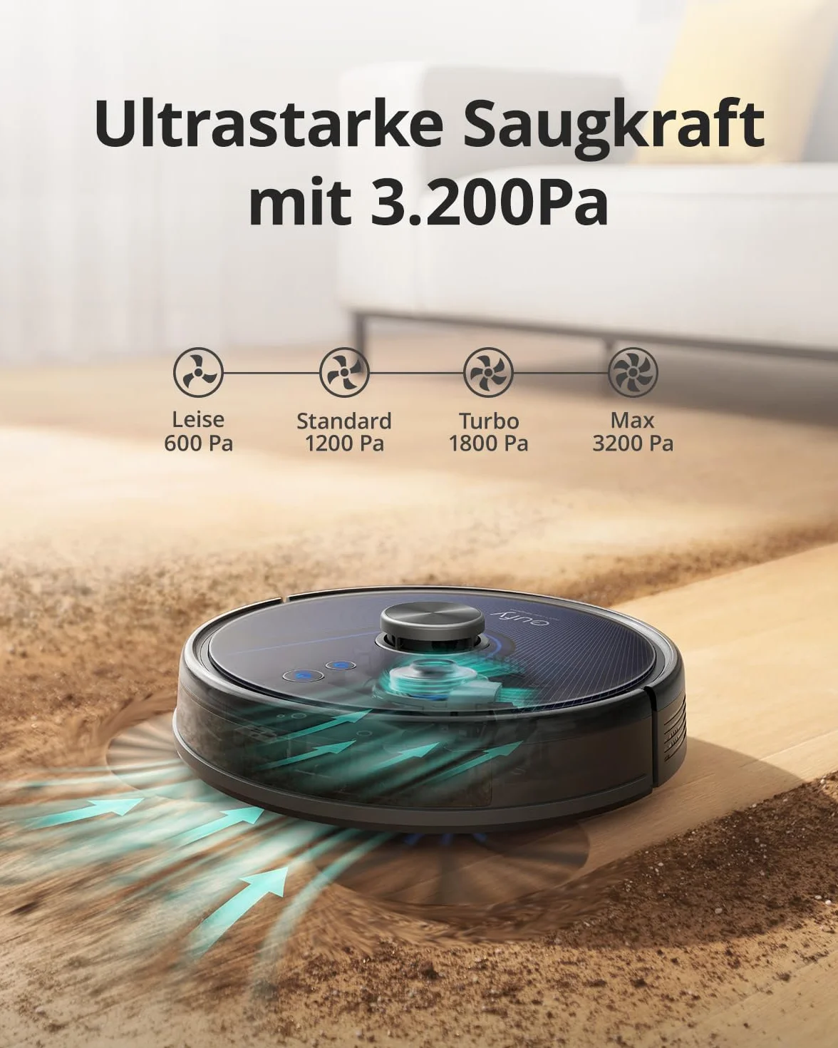 eufy L35 Hybrid Robot aspirateur laveur 3200Pa Navigation Laser iPath cartographie multi-étages noir reconditionné