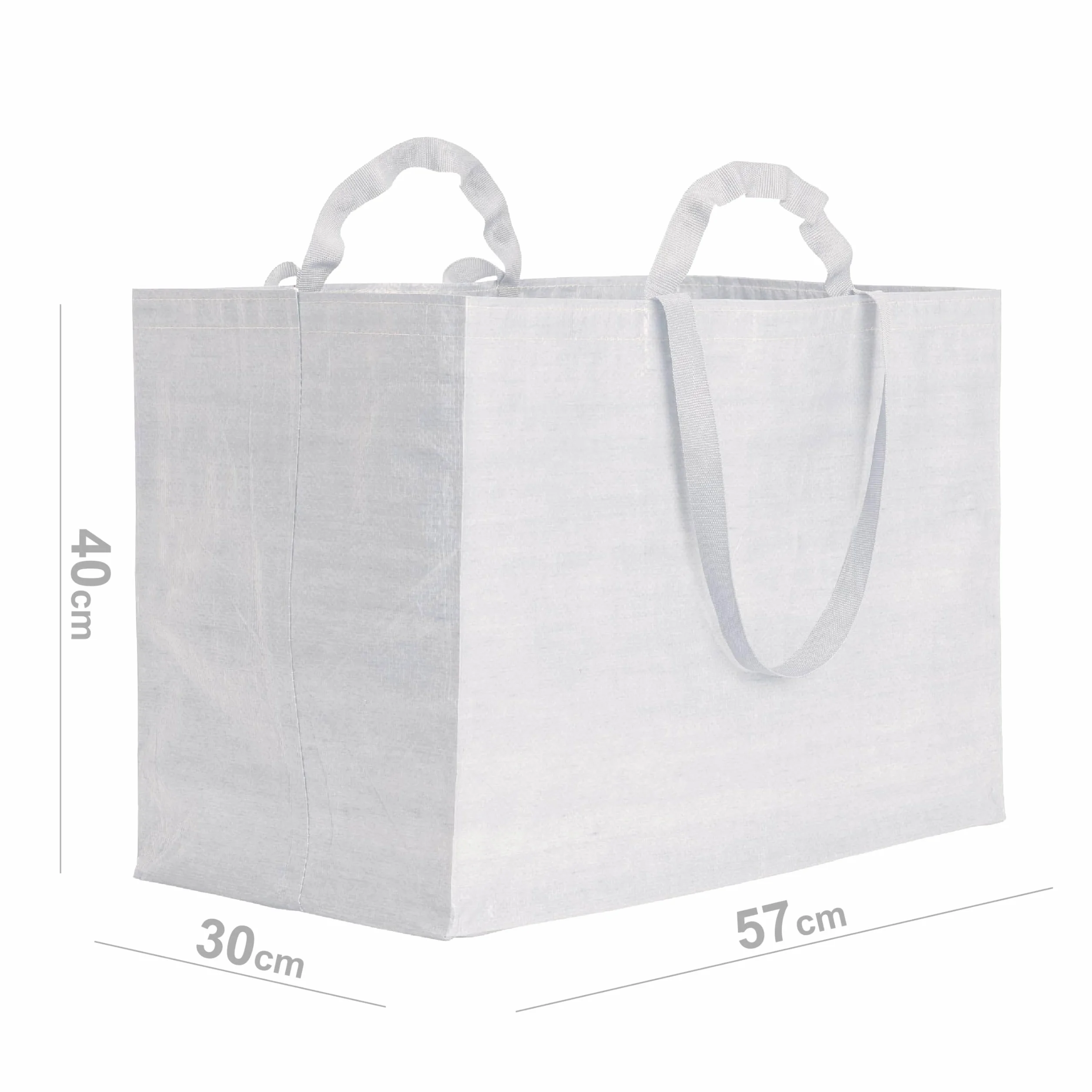 Artexia Sac de courses robuste en polypropylène recyclé laminé Maxi cabas avec soufflet et doubles poignées