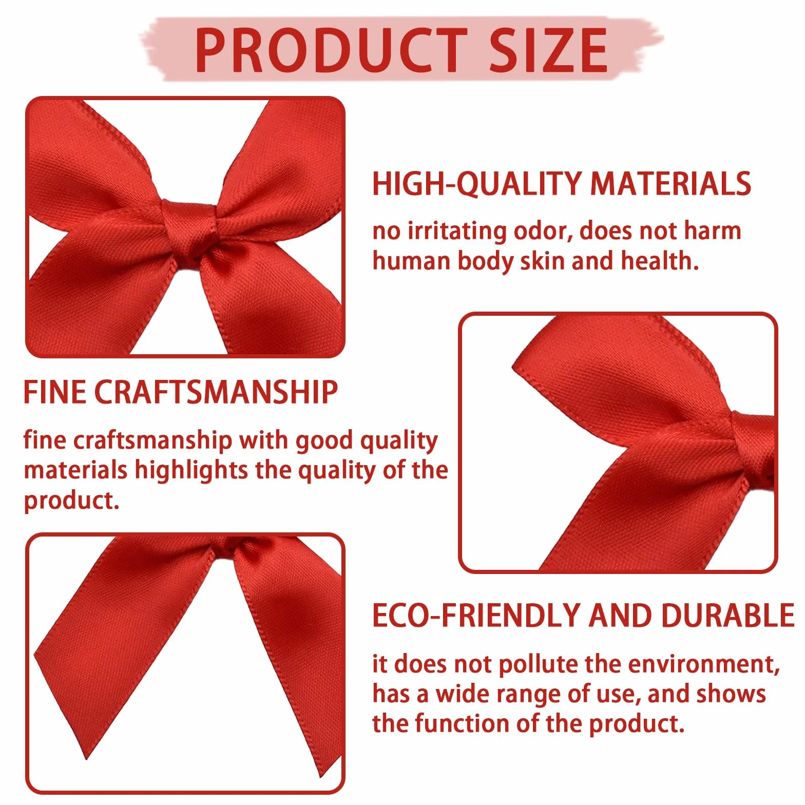 Noeuds Cadeau Rouges 60 Pièces, Petits Noeuds Décoratifs Faits Main pour Emballage Cadeau, Artisanat, Gâteaux