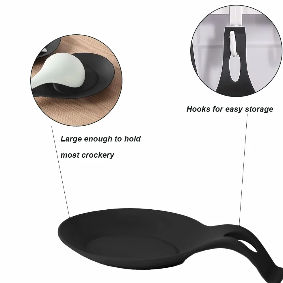 Repose Cuillère en Silicone, Porte-Cuillère de Cuisine, Ustensile