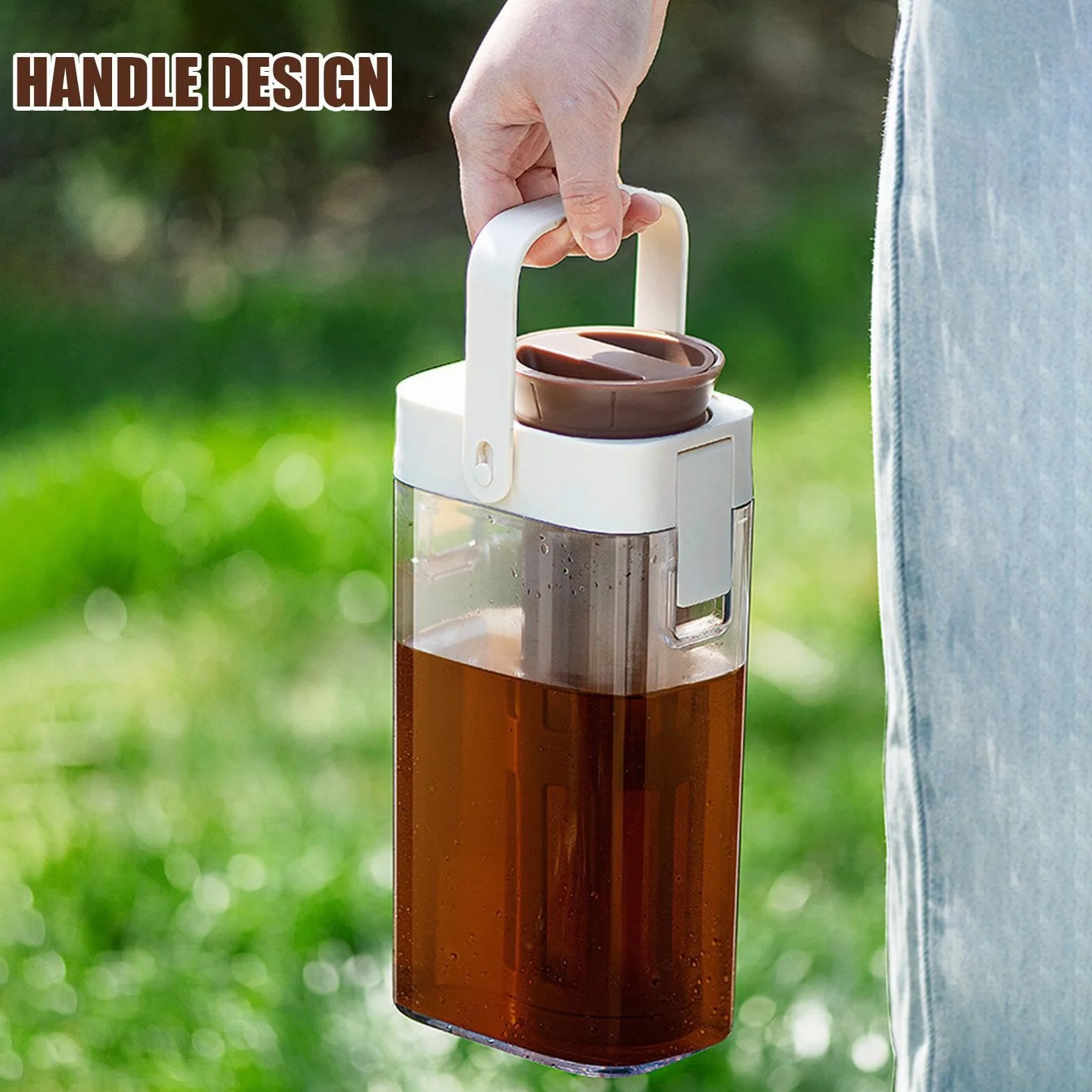 Cold Brew Cafetière à piston 1L pour thé glacé, limonade et boissons aux fruits