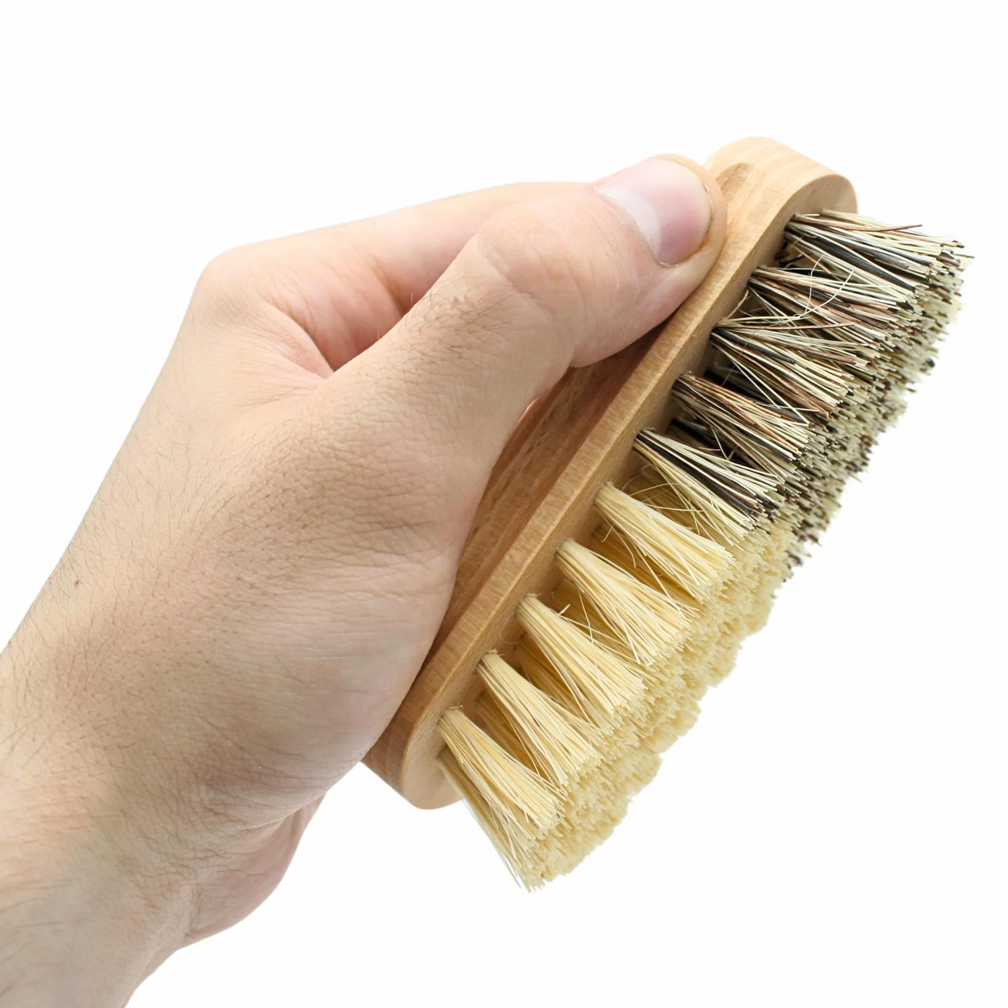 Brosse à légumes en hêtre pour fruits et crudités - Design ergonomique - Brosse de cuisine en bois