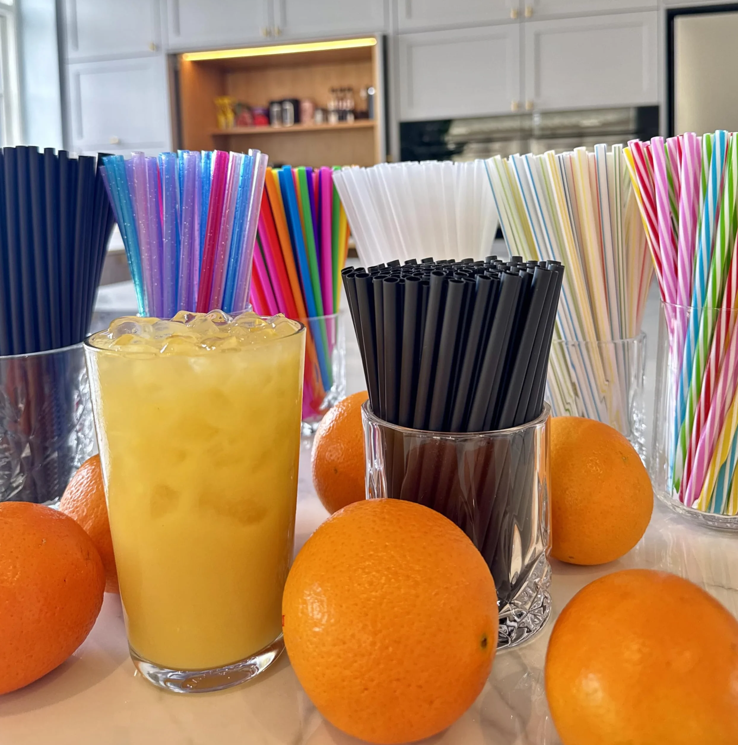 Pailles Réutilisables Colorées 21 cm 6 mm pour Cocktails Lait Jus Thé