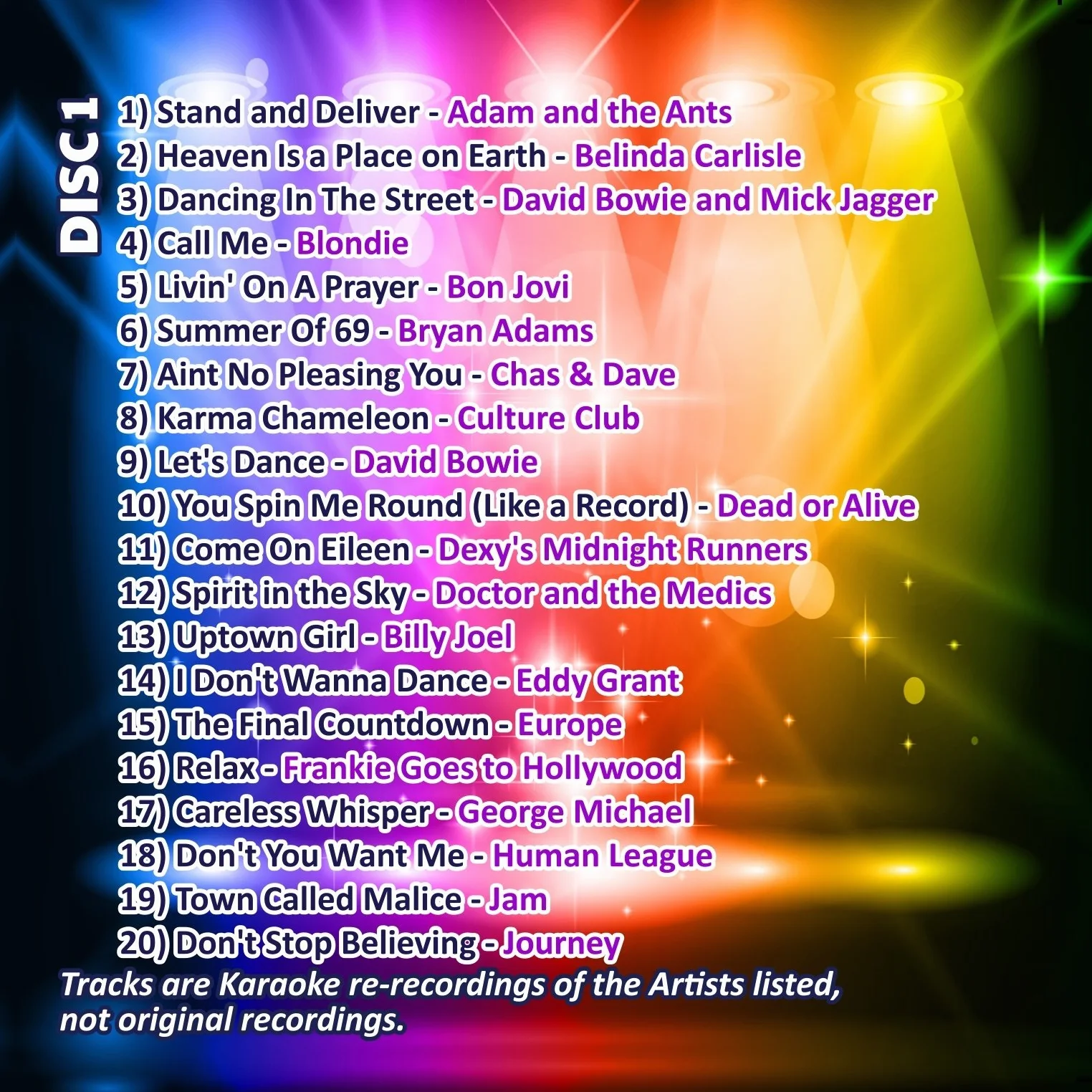 Mr Entertainer Big Hits of The 80's Double Pack 40 Classic Songs Karaoké