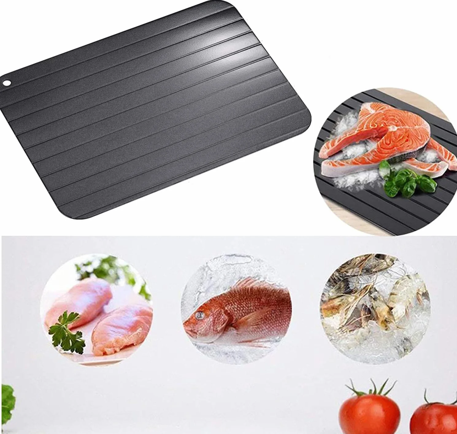 Plateau de Décongélation Rapide Planche à Découper Dégivrage Aliments Surgelés Viande Efficace