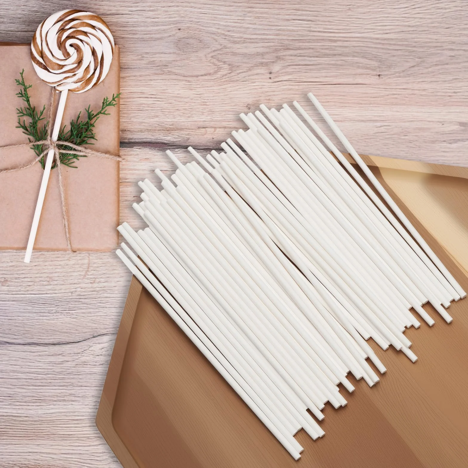 Bâtonnets en Papier pour Cake pops 15 cm x 3,5 mm Blancs 100 pièces