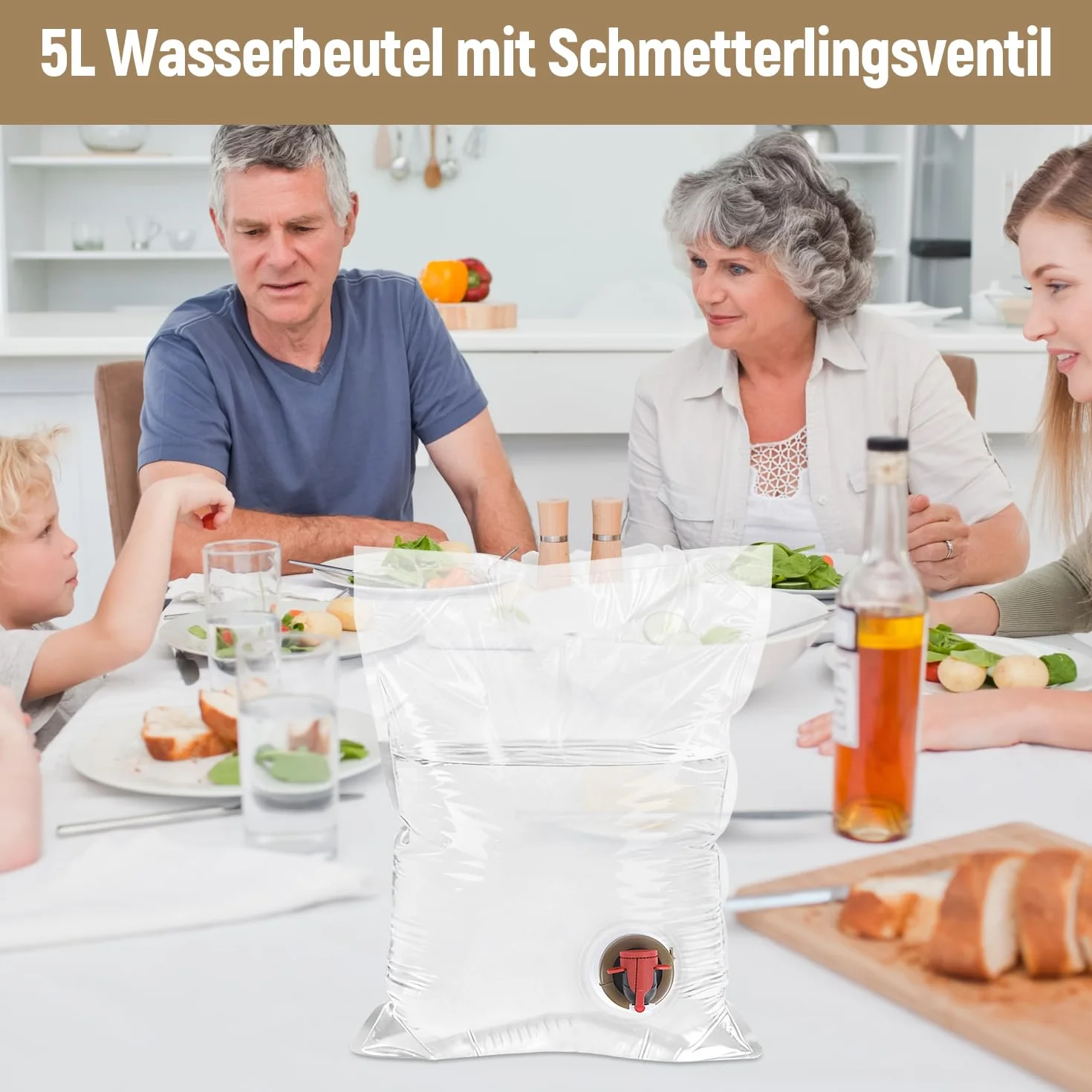 Sac de Box-in-Bag (Bib) Réutilisable Lot de 10 Sac de Transport Etanche pour Aliments Transparent avec Robinet à Papillon 5L