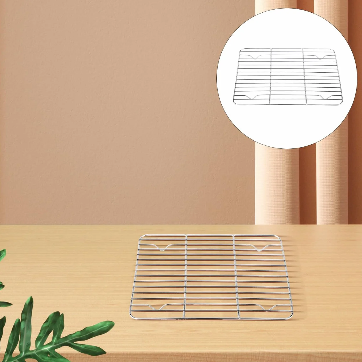 BESPORTBLE Grille De Refroidissement INOX 23x17 cm pour Air Fryer Cuiseur Vapeur