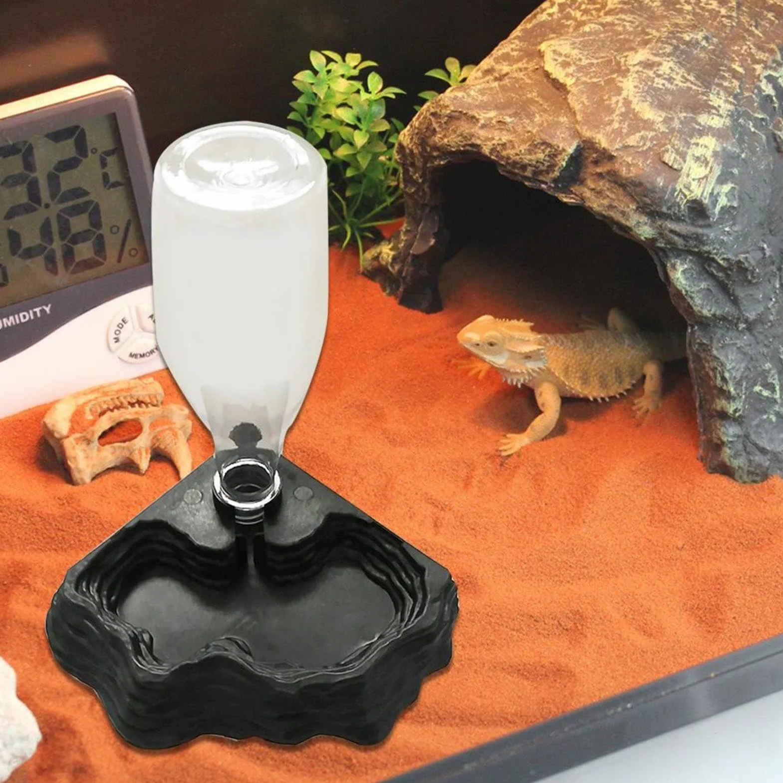Distributeur d'eau pour reptiles Fontaine automatique pour terrarium cascade siphon amphibien bol à boire