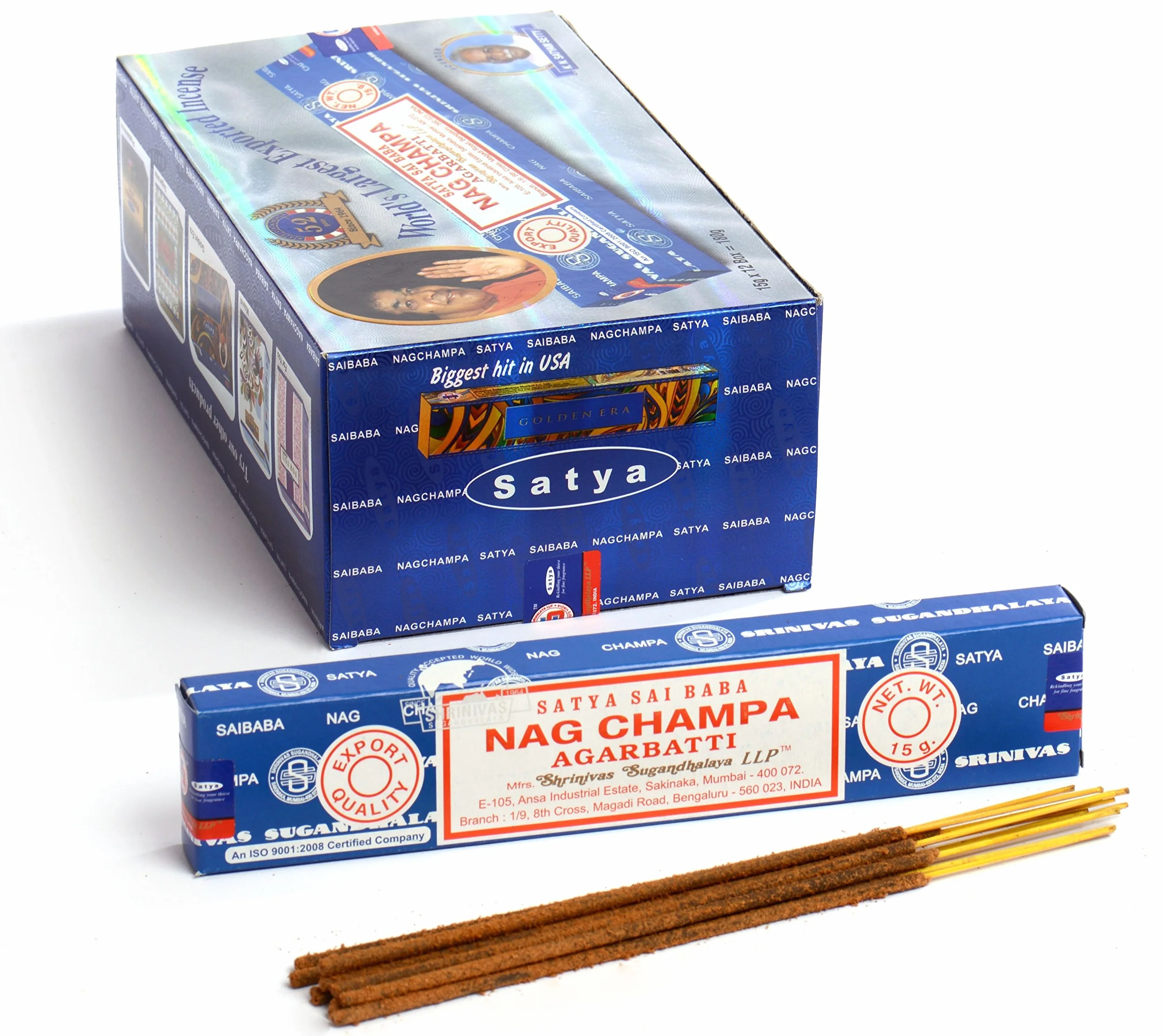 Nag Champa Encens Lot 12 Paquets 15 g 180 g Bleu