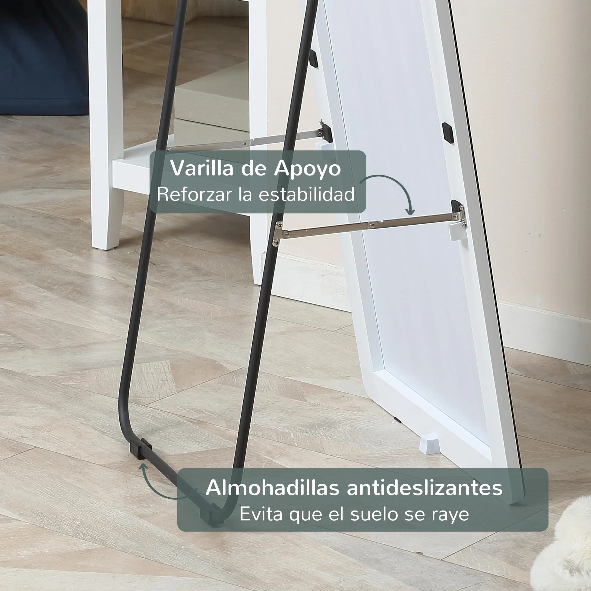 HOMCOM Miroir sur Pied Argenté 45 x 160 cm Mural ou d'Armoire