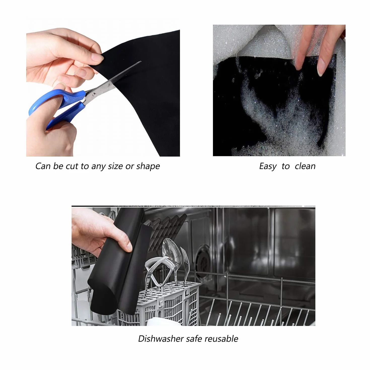 Tapis de Cuisson Barbecue 6 Pièces Anti-adhérent Réutilisable pour Barbecue Électrique Gaz Charbon