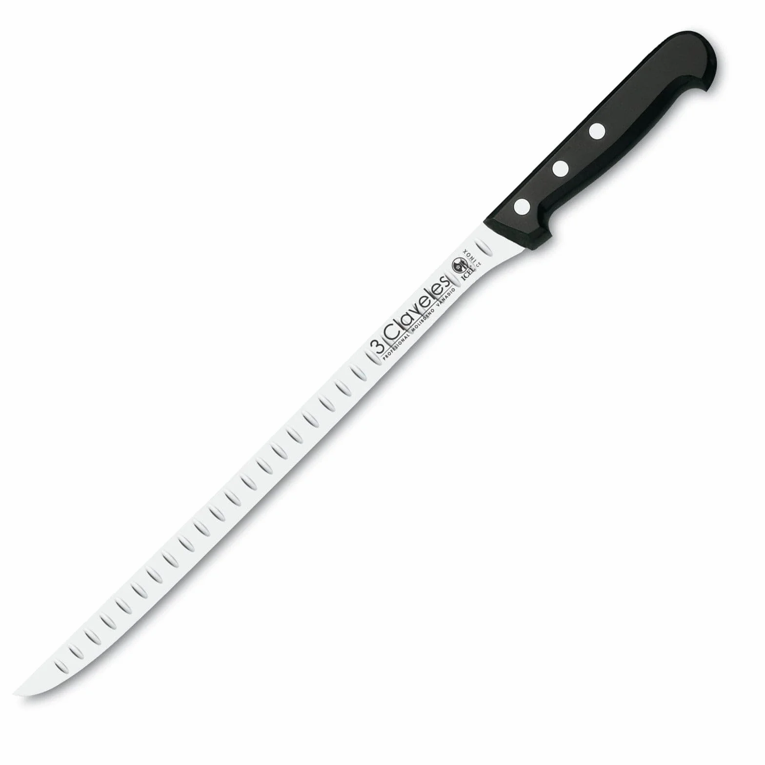 Couteau à Jambon alvéolé en polyoxyméthylène Noir 50.69x7.79x1.7 cm
