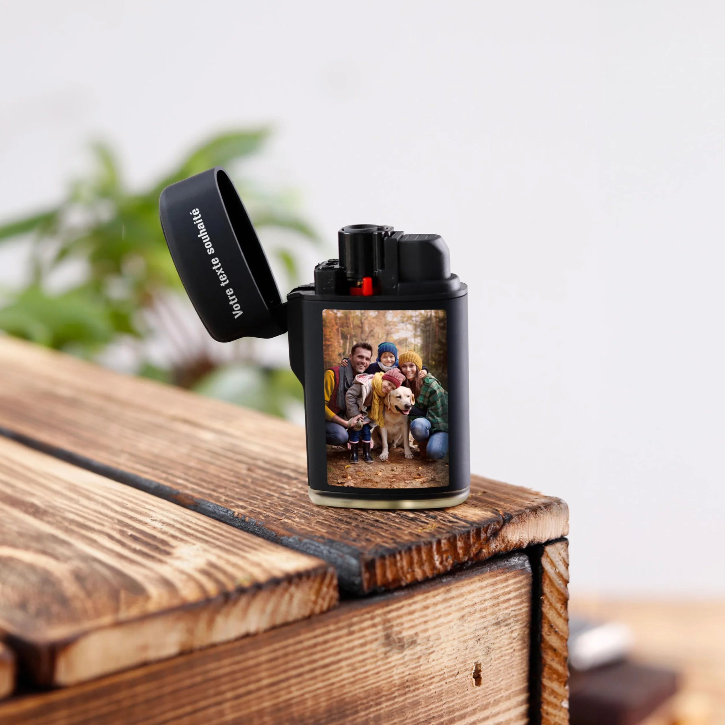 LAUBLUST Briquet personnalisé pour Homme avec Photo, Noir | Cadeaux personnalisés pour Hommes avec Gravure