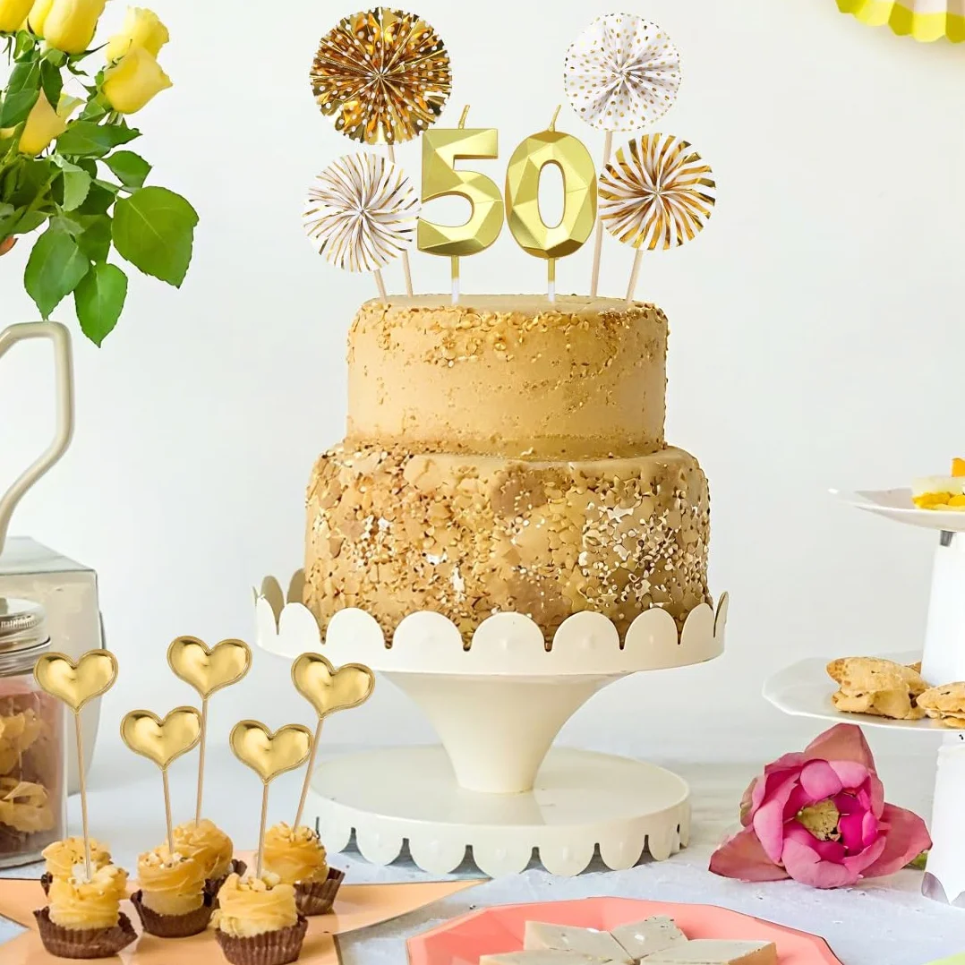 Bougies d'anniversaire 50 Ans pour Gâteau, Décoration Fête Homme Femme