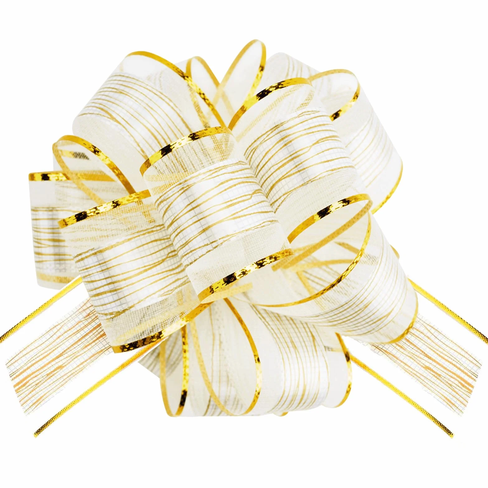 G2PLUS 12PCS Blanc Décoration Voiture Mariage - Grands Nœuds à Tirer en Ruban pour Bouquet DIY