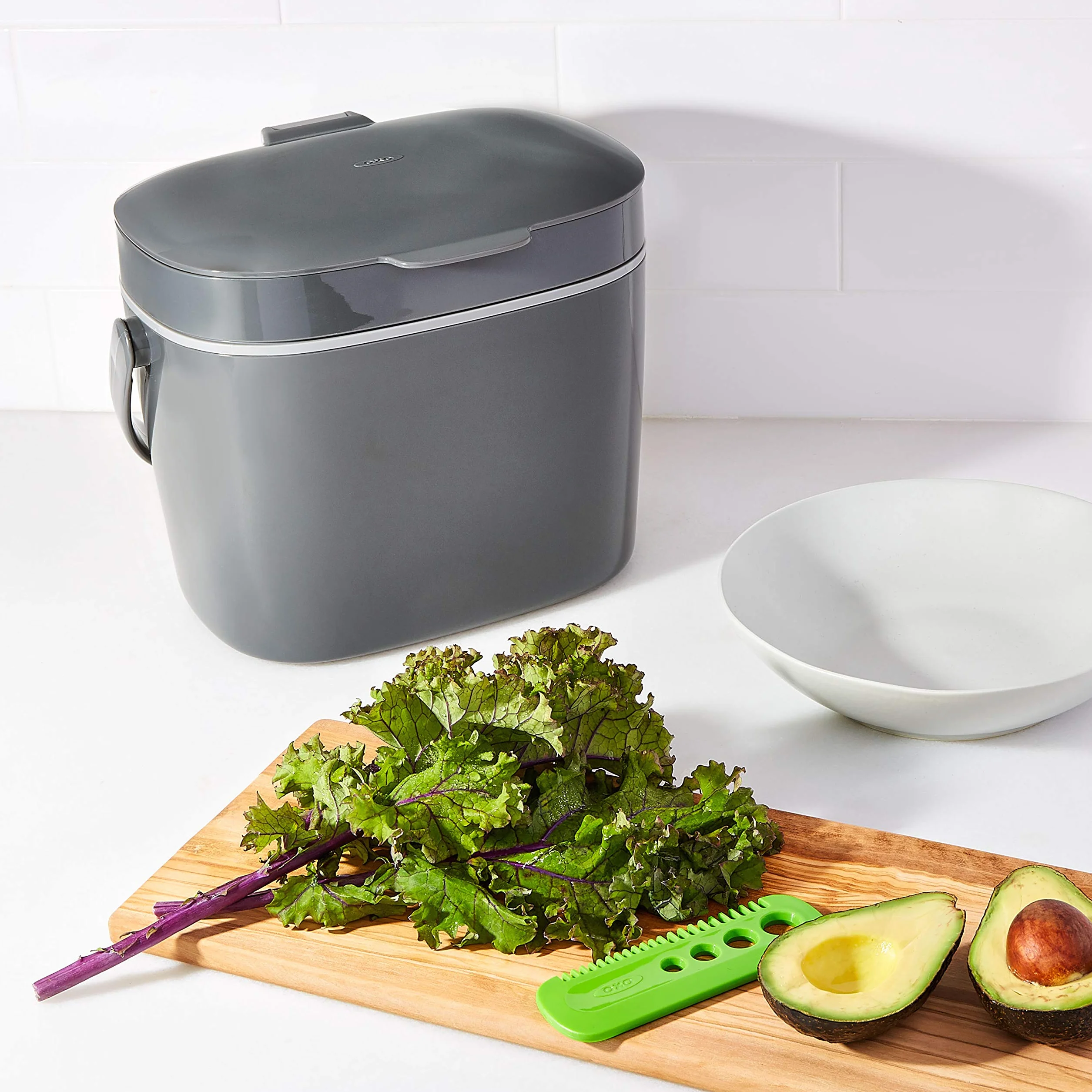 OXO Poubelle à Compost, Gris, 6.6 L