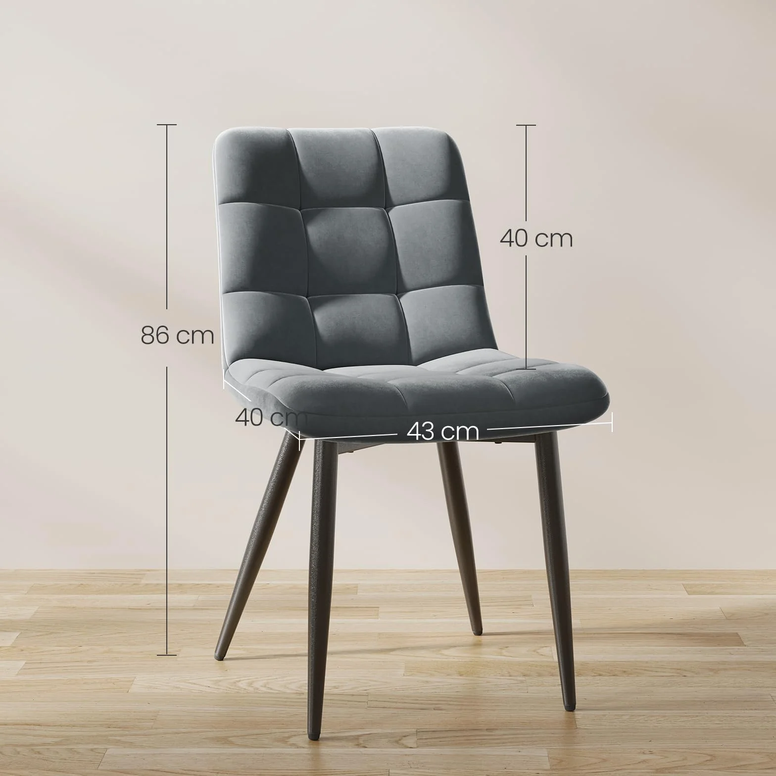 INRE Chaises de Salle à Manger Lot de 4 Gris Foncé