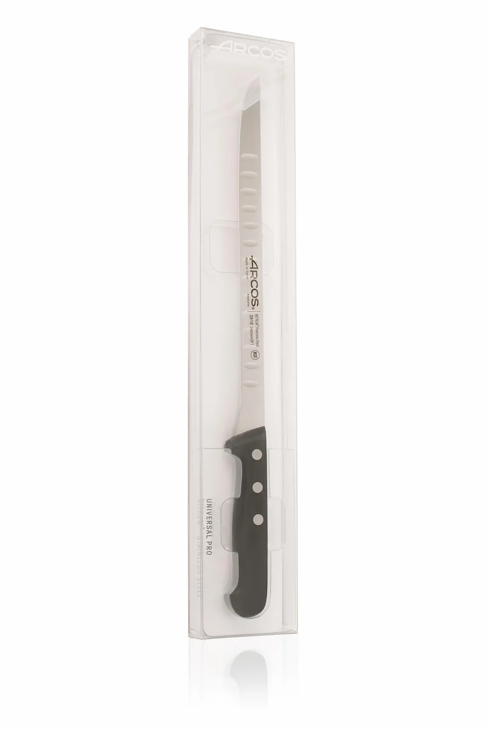 Arcos Couteau à Jambon Acier Inoxydable Lame 240 mm Manche POM Série Universelle Noir