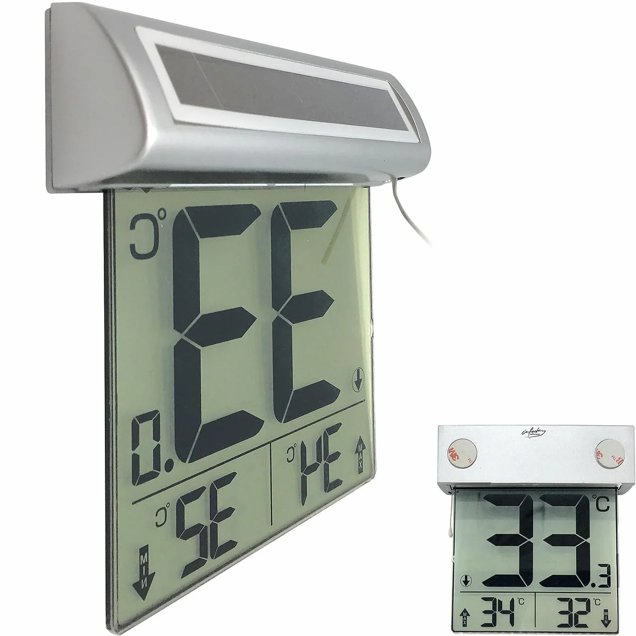 Infactory Thermomètre numérique solaire pour fenêtre