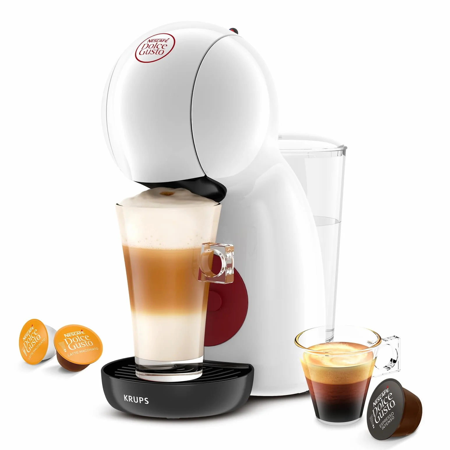 Nescafé Dolce Gusto Krups Machine à café Piccolo XS KP1A3110, 15 bars, Multi-boissons, Arrêt automatique