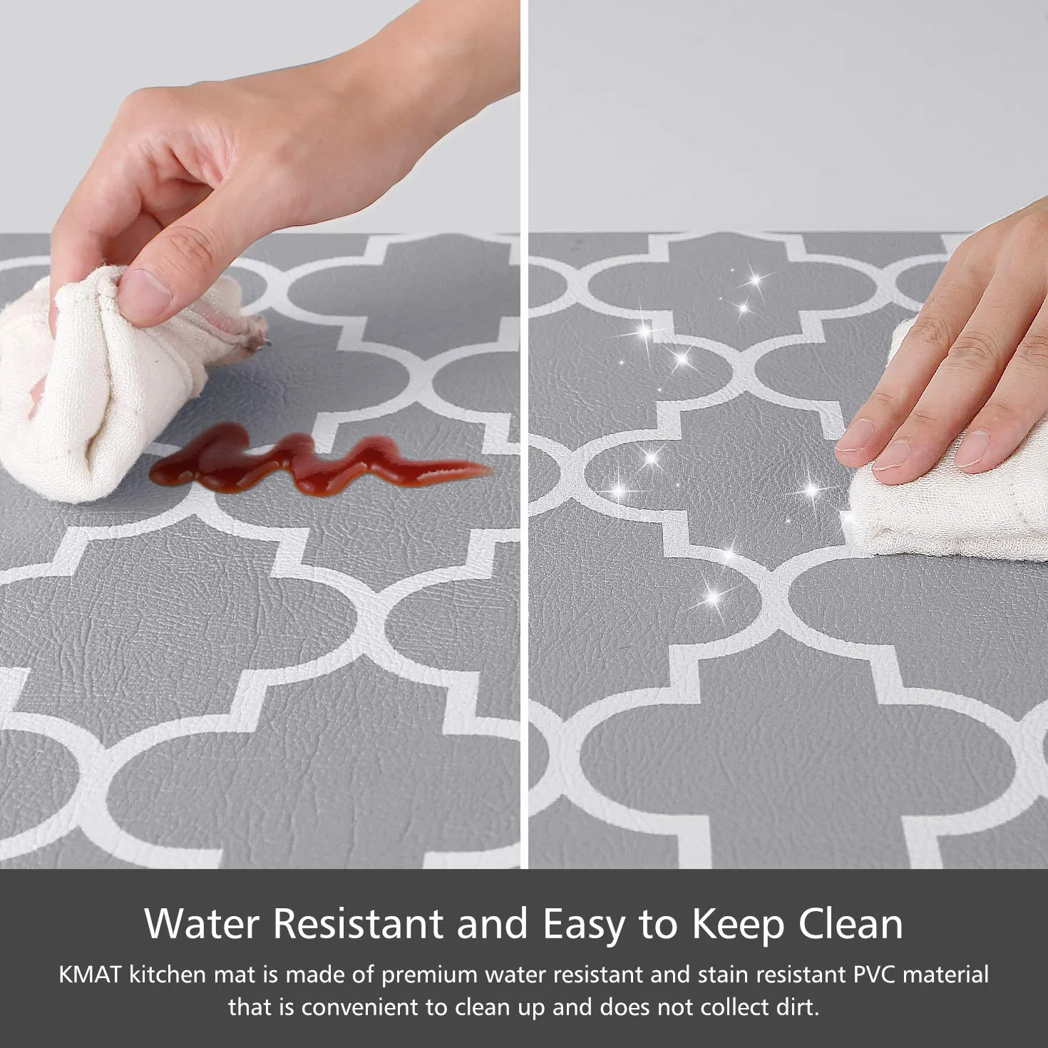 KMAT Lot de 2 tapis de cuisine anti-fatigue ergonomiques en PVC résistants