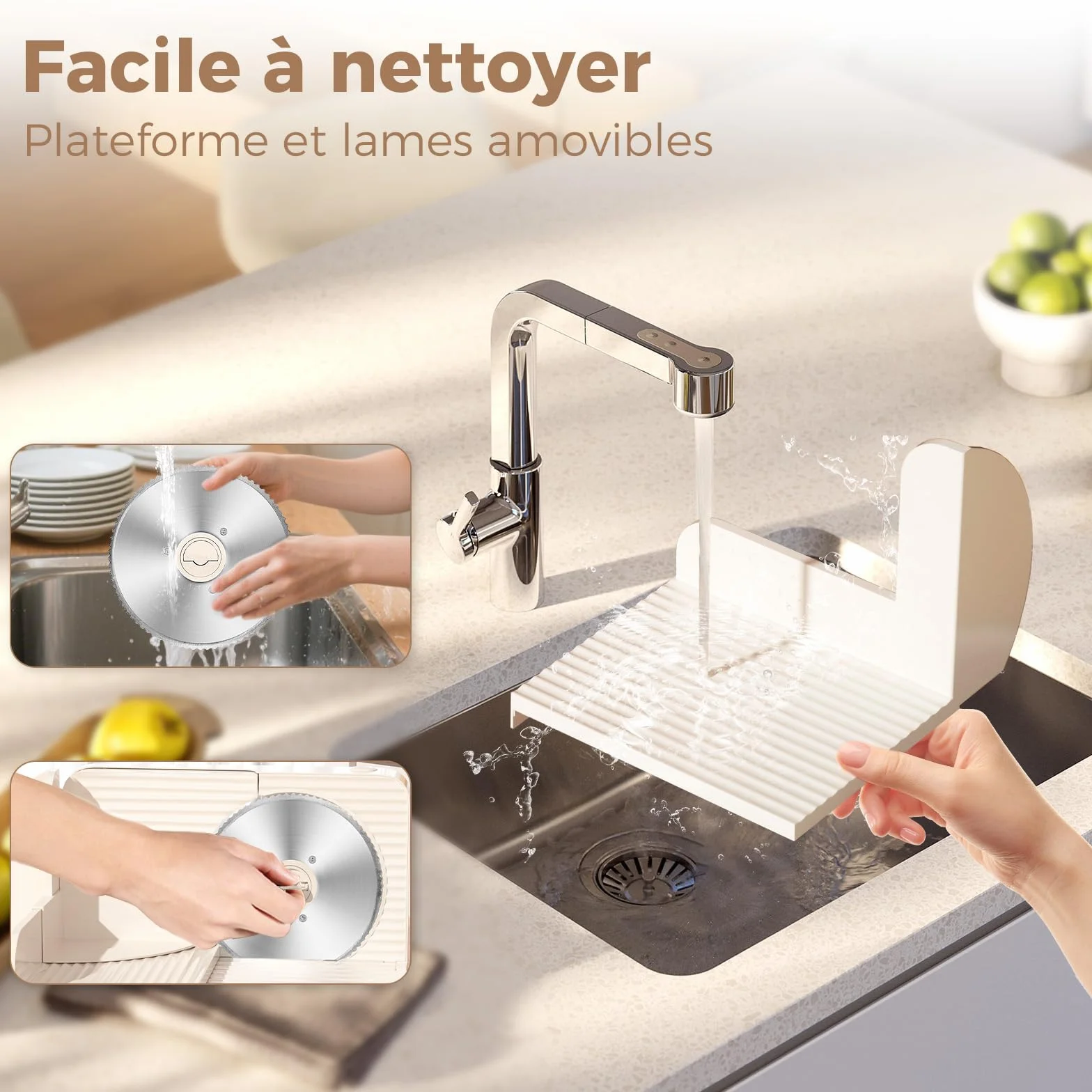 YASHE Trancheuse Électrique Pliable 180W Lame 17 cm Épaisseur Réglable 0–15 mm