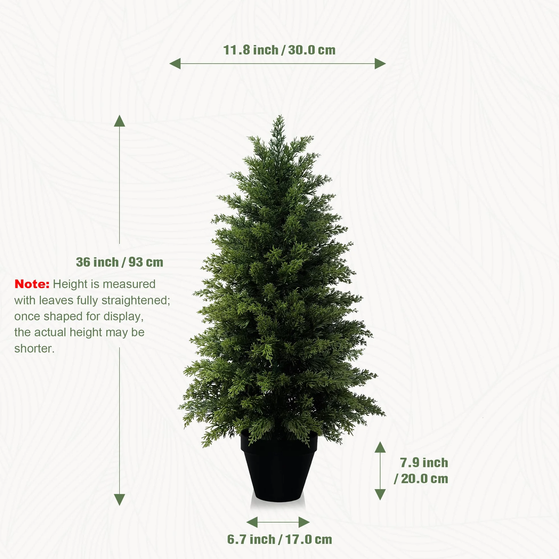 Vitalismo Plante Artificielle Exterieur 90cm Arbre Topiaire en Pot Faux Cyprès