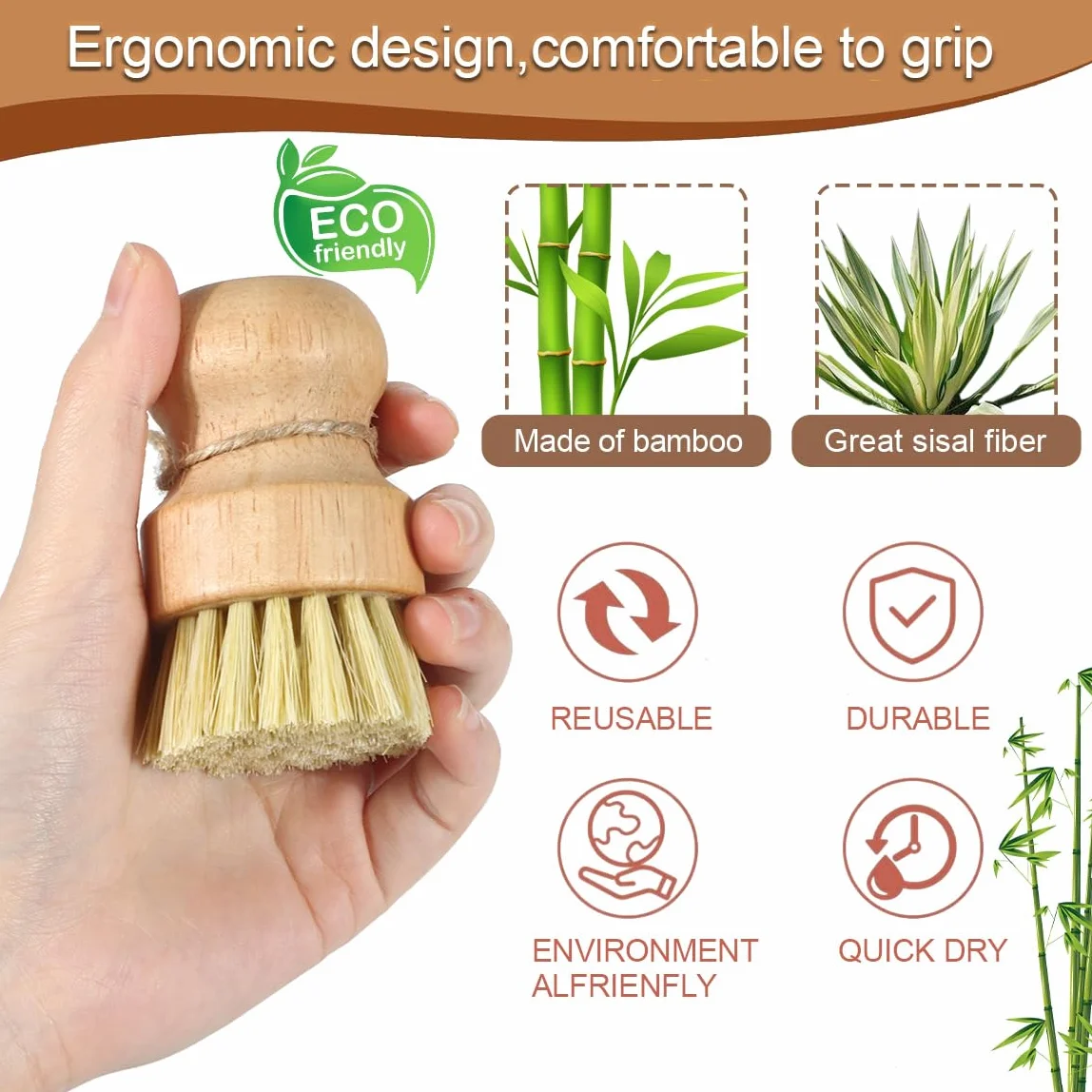 Lot de 2 Brosses à Champignons pour Légumes et Vaisselle
