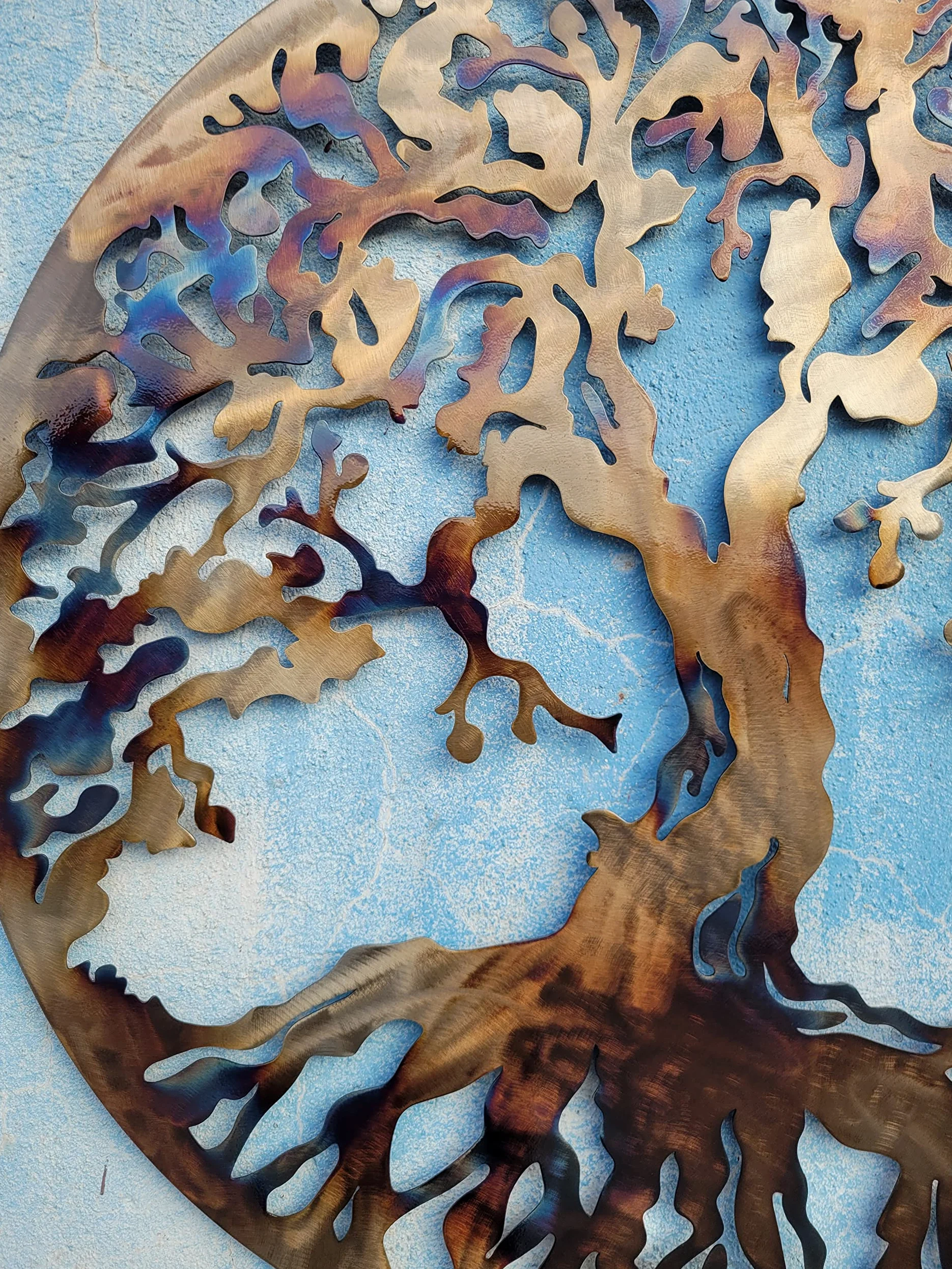 MetalArtWallDecor Arbre de Vie, la Chaleur de Couleur 91,4 cm Décoration Murale en métal