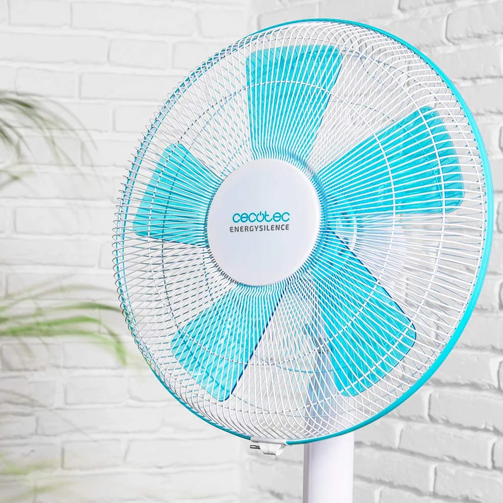 Cecotec EnergySilence 500 Ventilateur sur pied 40 W 40 cm 5 pales oscillant 3 vitesses hauteur réglable 110-130 cm moteur cuivre Blanc