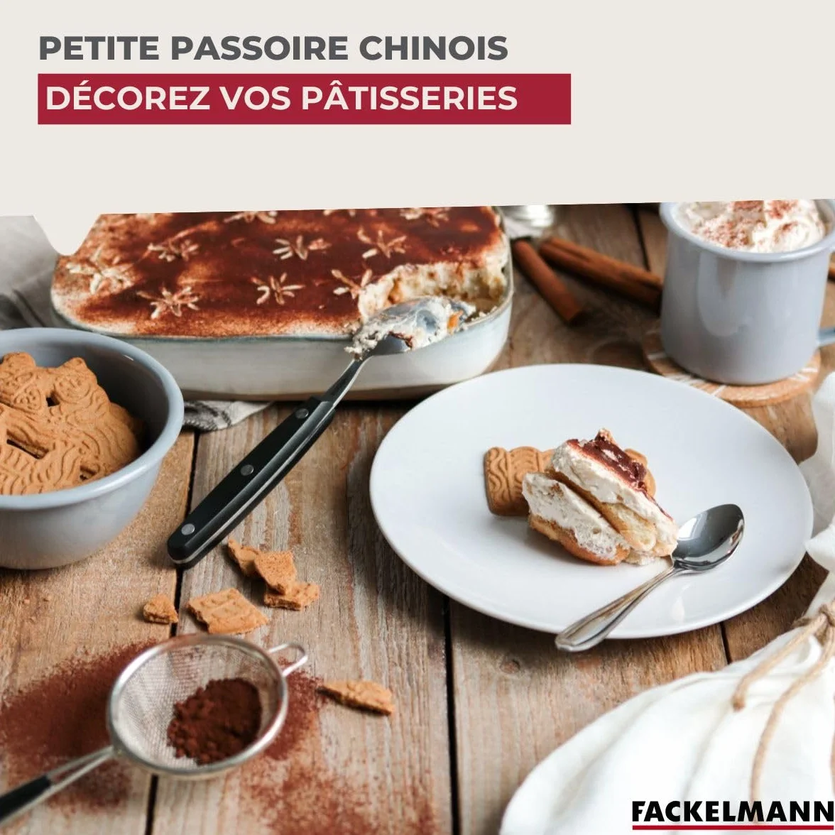 Fackelmann Petite passoire Chinois Tamis de Cuisine Acier Inoxydable Noir 7 cm
